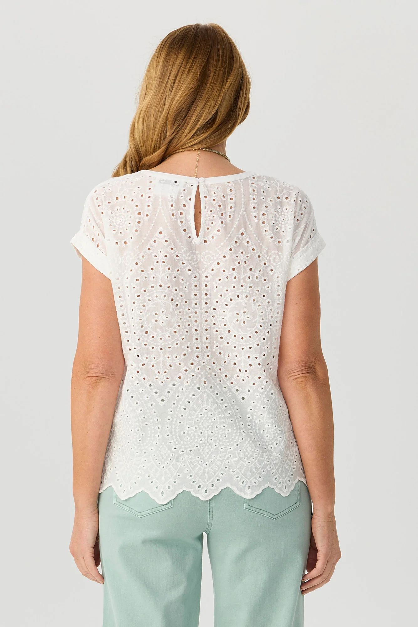Adeline Broderie Short Sleeve T-top - Image 2