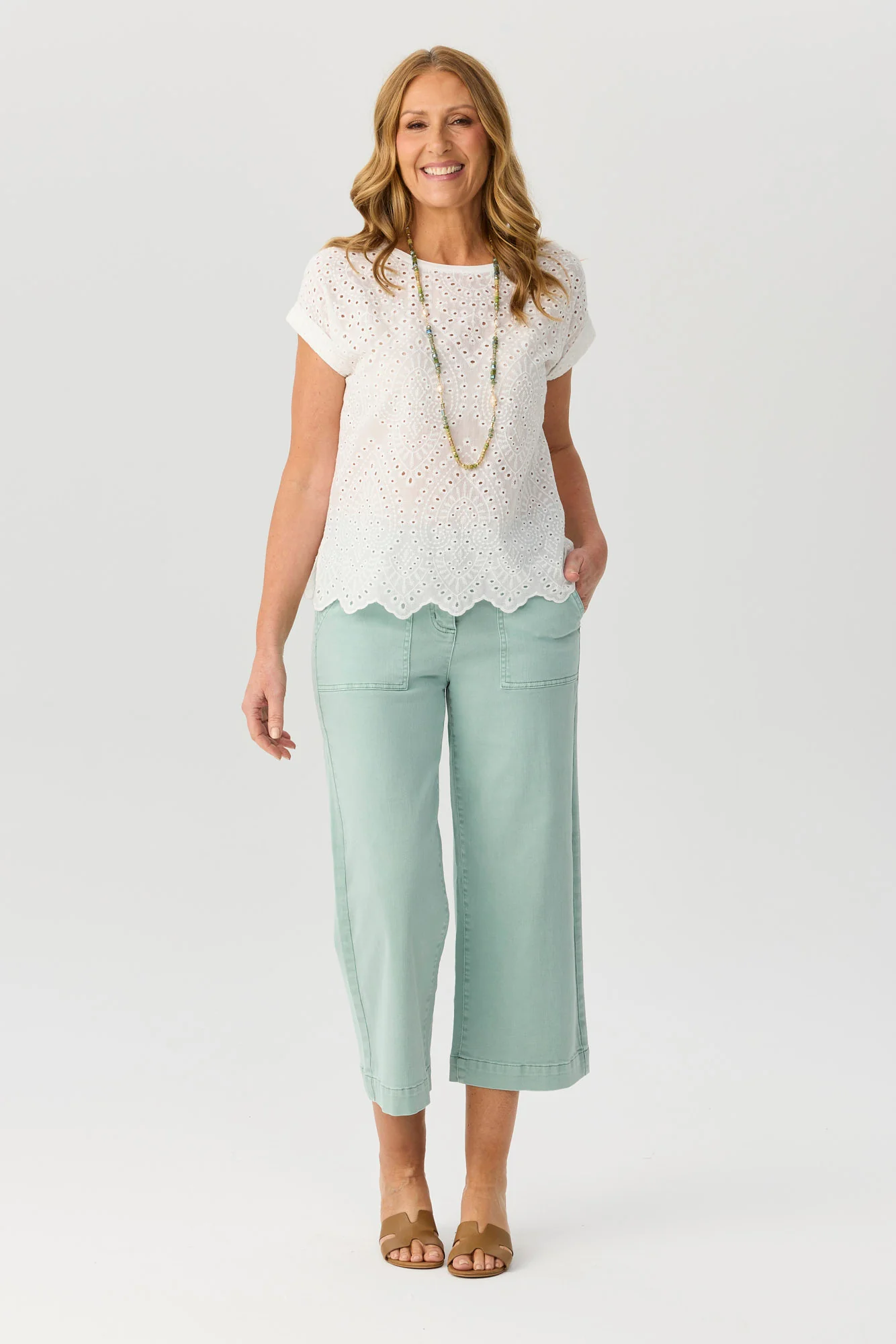 Adeline Broderie Short Sleeve T-top - Image 5