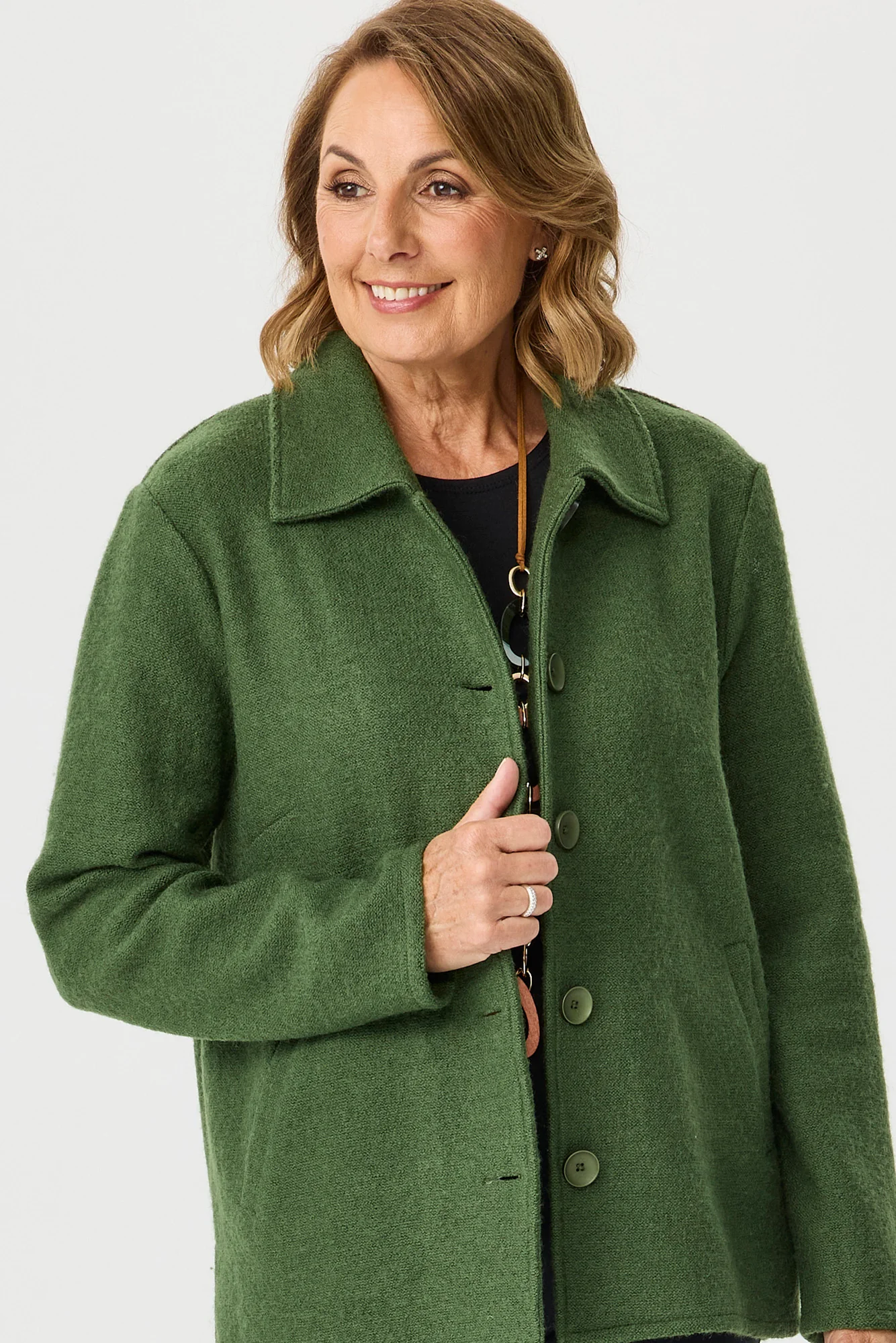 Aitken Boiled Wool Button Cardigan - Image 3