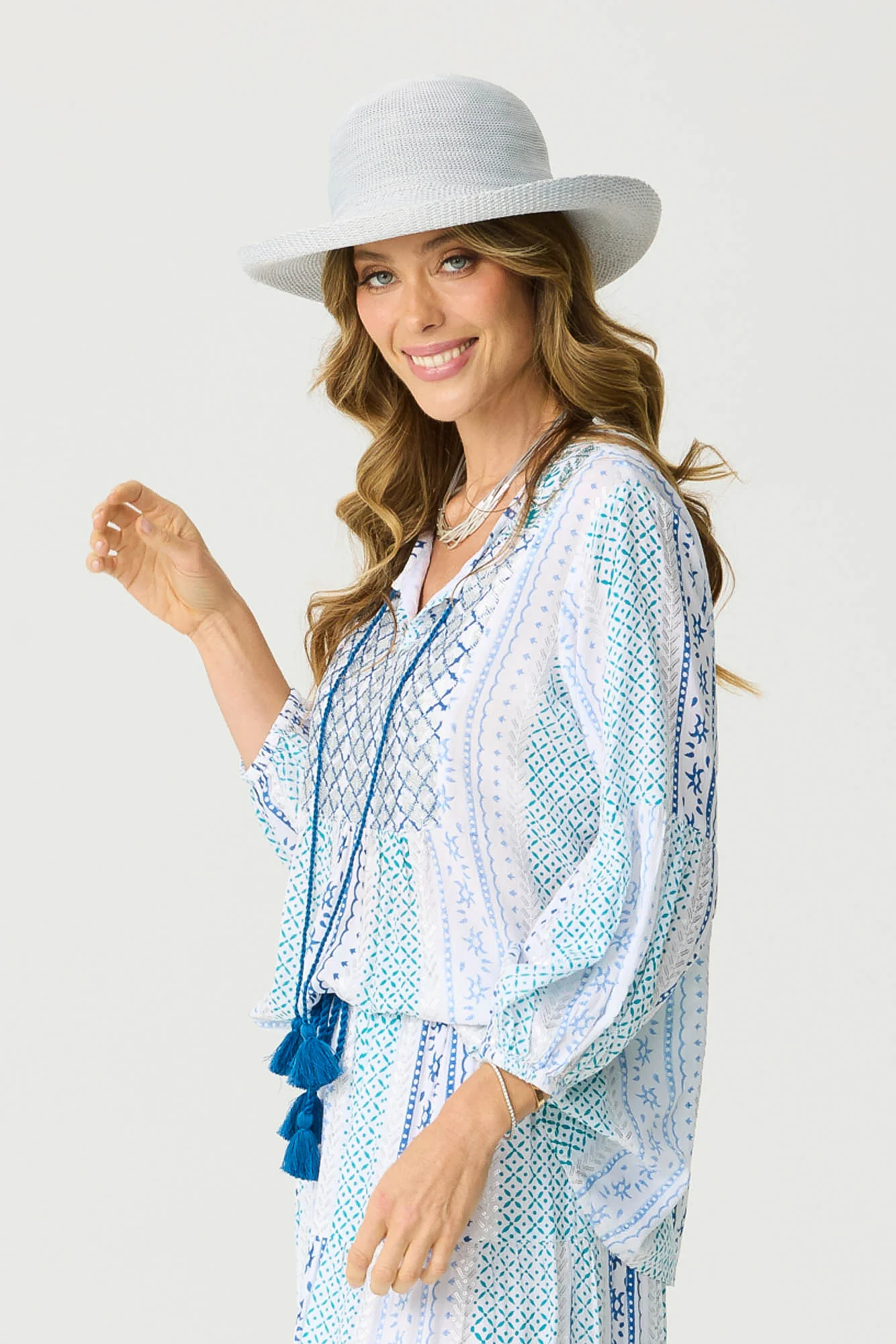 Alexa 3/4 Sleeve Beaded Top - Image 3
