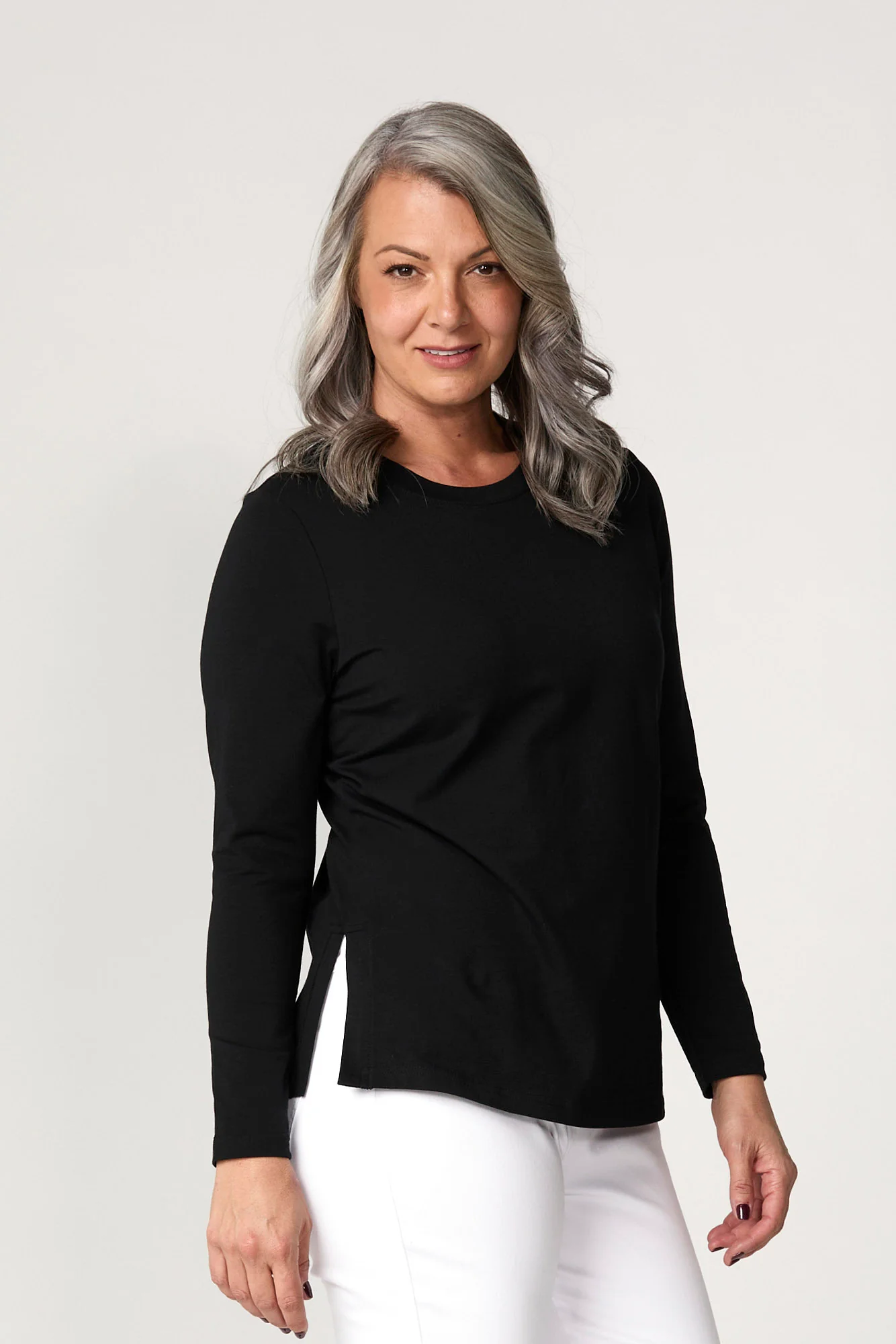 Baz Side Split Long Sleeve Top