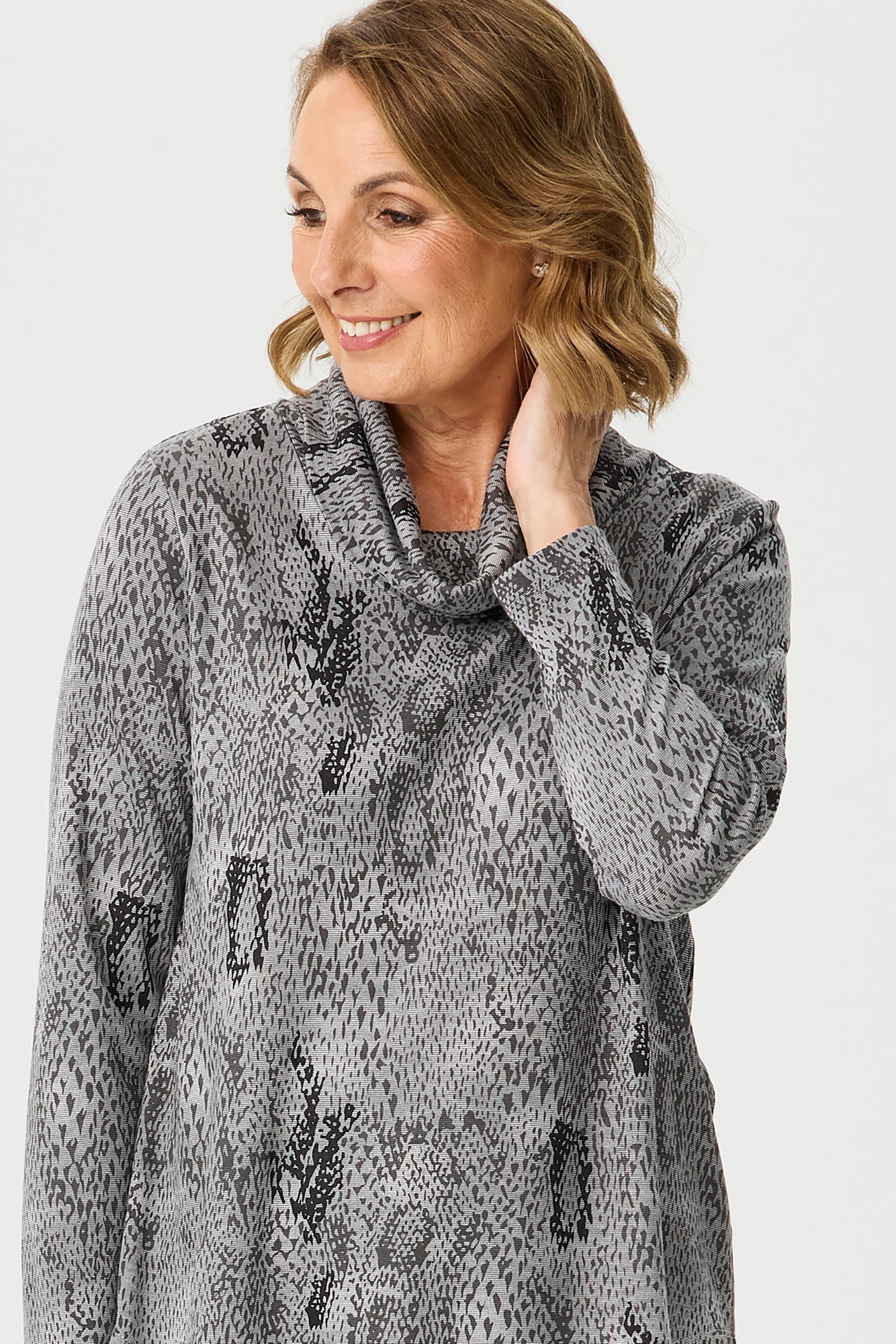 Belmont Cowl Neck Long Sleeve Top - Image 3