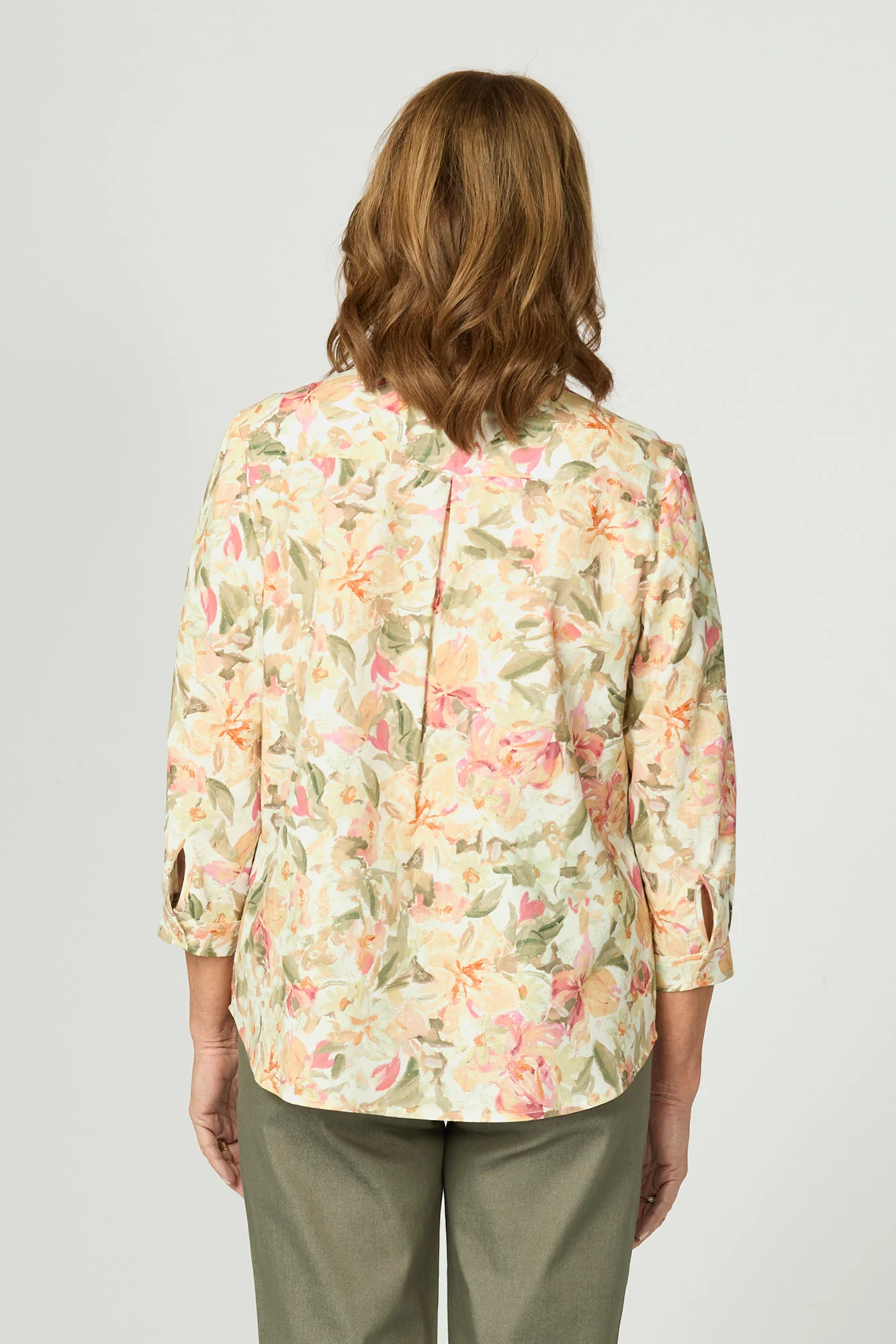 Bianca Collarless 3/4 Sleeve Shirt - Image 5
