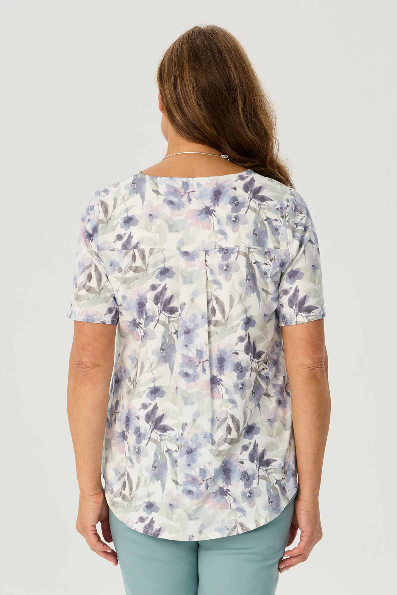 Blue Mood Short Sleeve Pleat Back Tee - Image 2