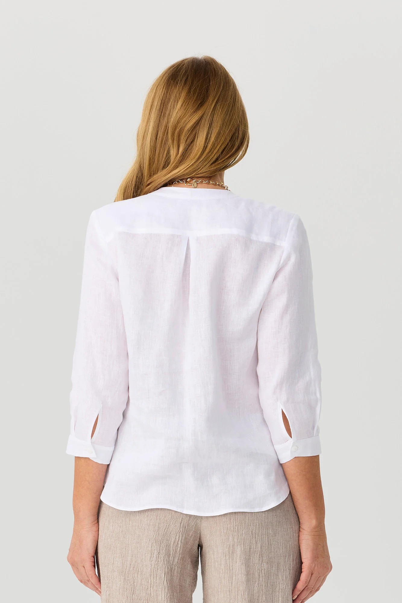 Caledonia Collarless 3/4 Sleeve Shirt - Image 5