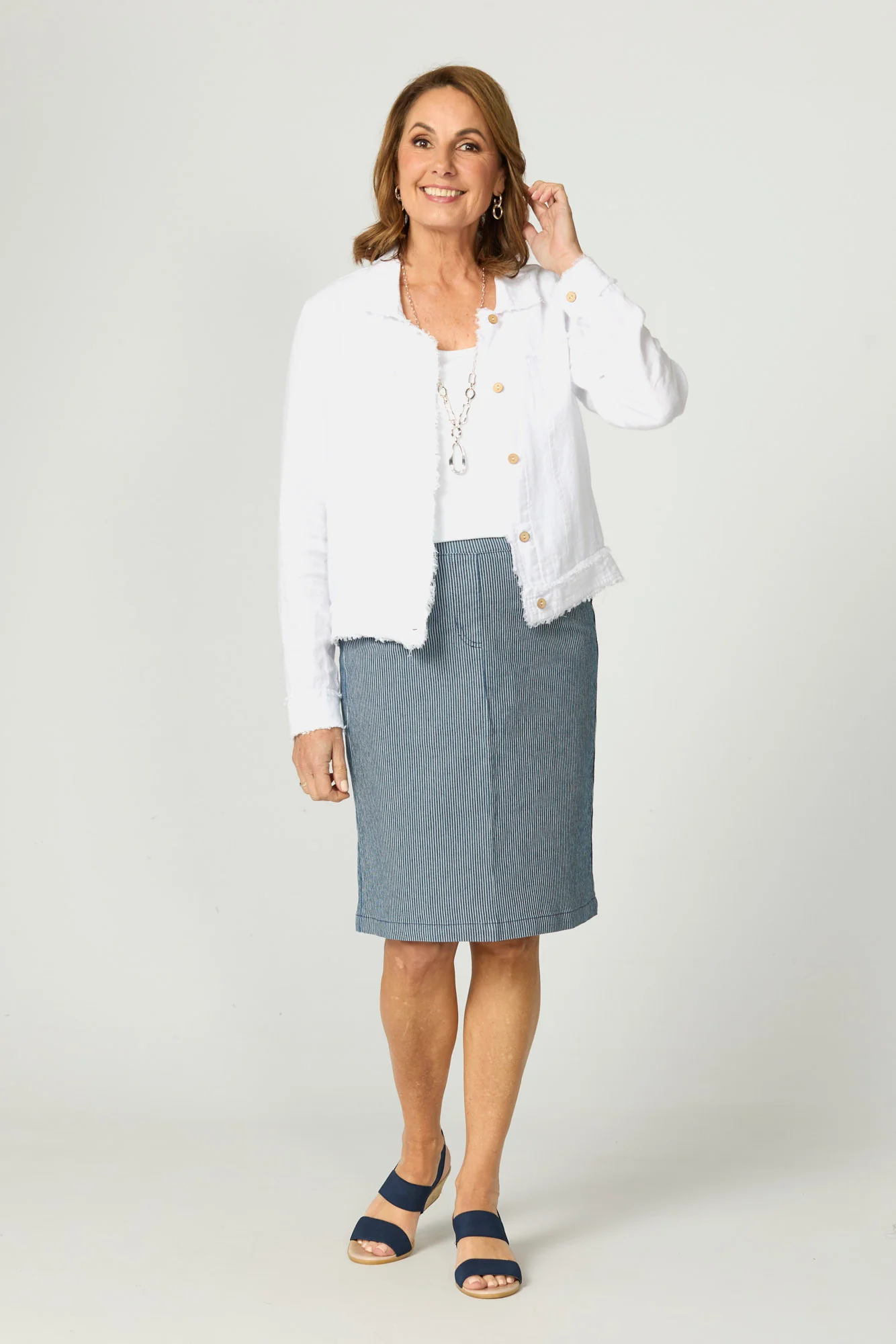 Coastal Stripe Pull On Skirt - Image 3