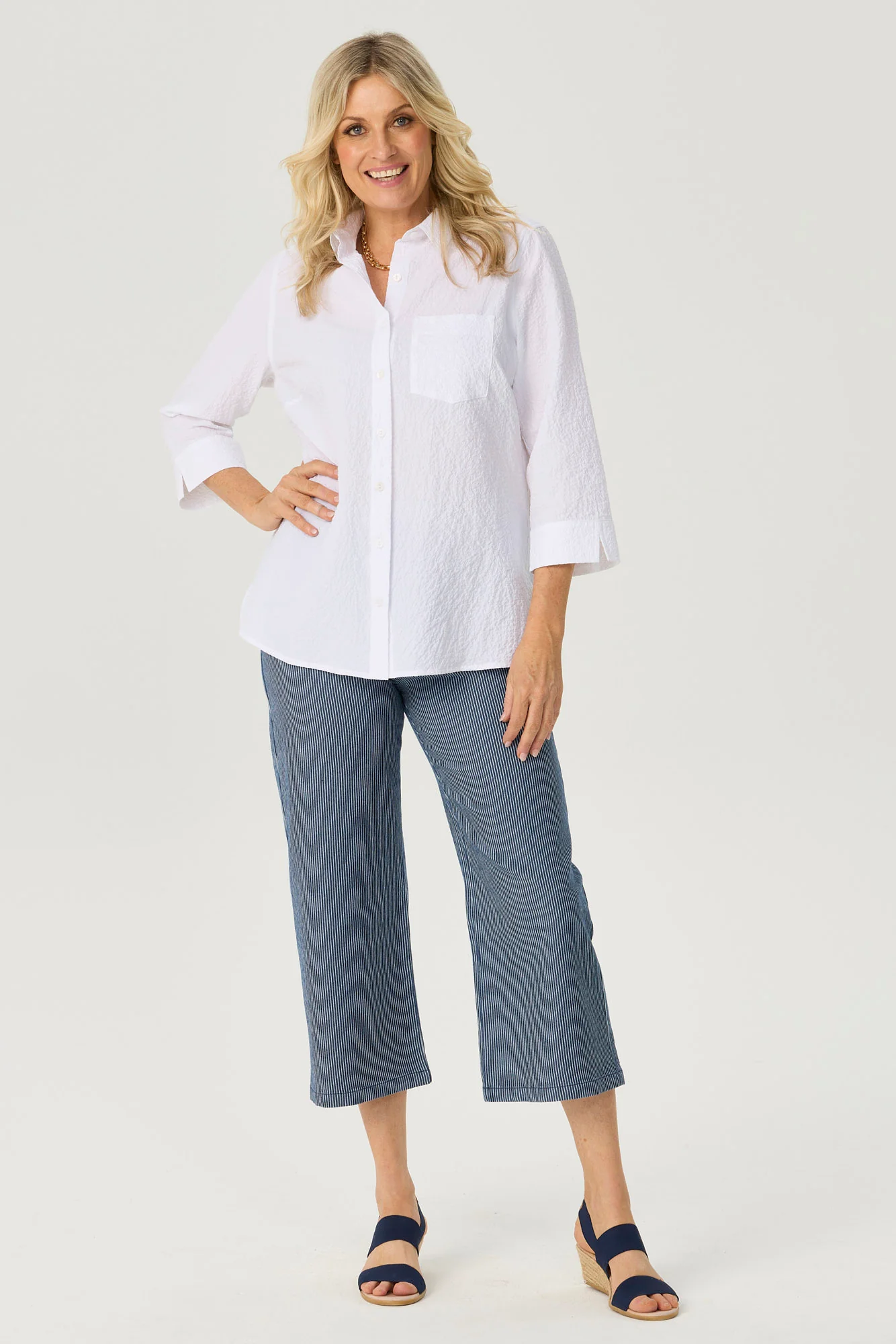 Coastal Stripe Stretch 7/8 Pant - Image 3