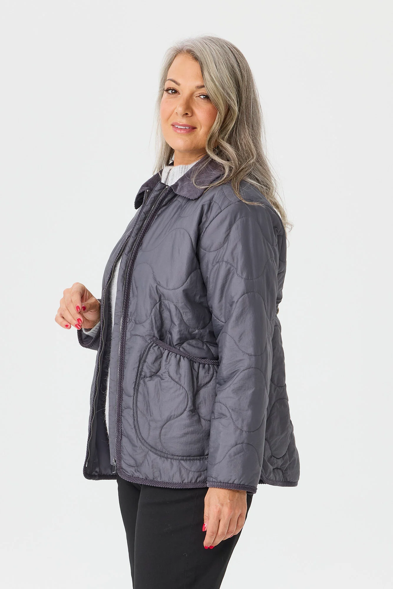 Comet Cord Trim Quilted Jacket - Image 4