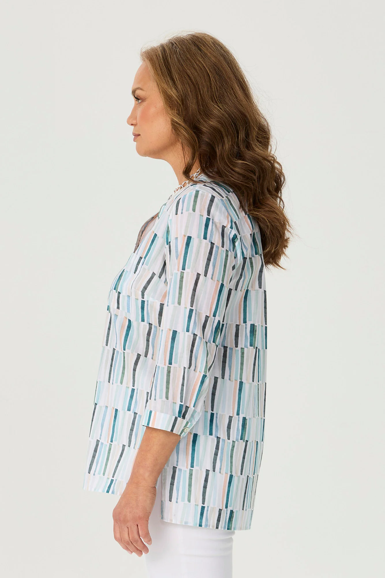 Como 3/4 Sleeve Open Neck Shirt - Image 7