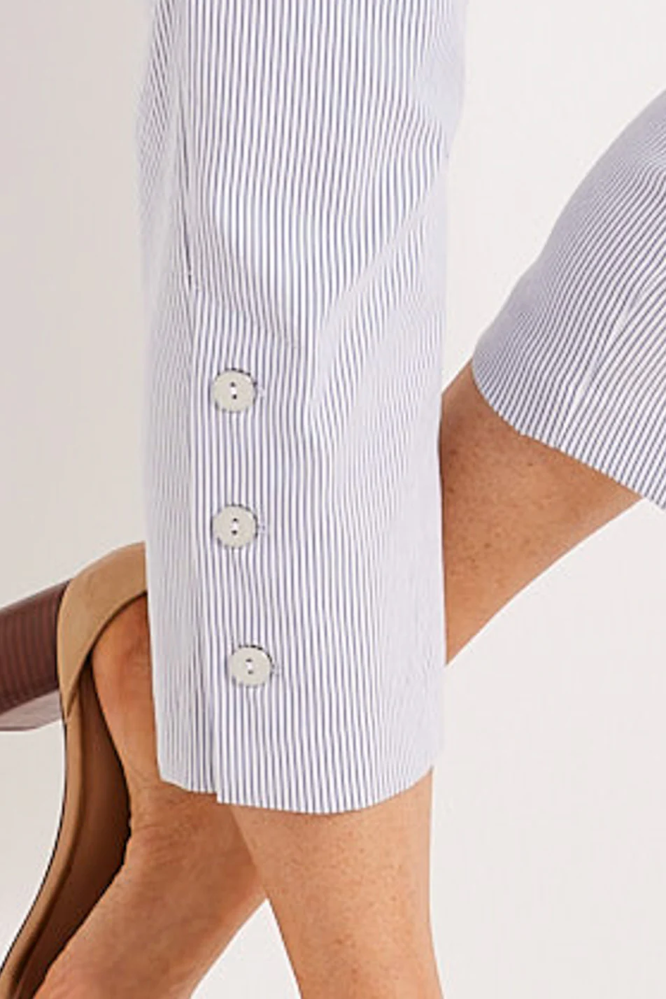 Dani Stripe Crop Pant W/ Buttons - Image 4