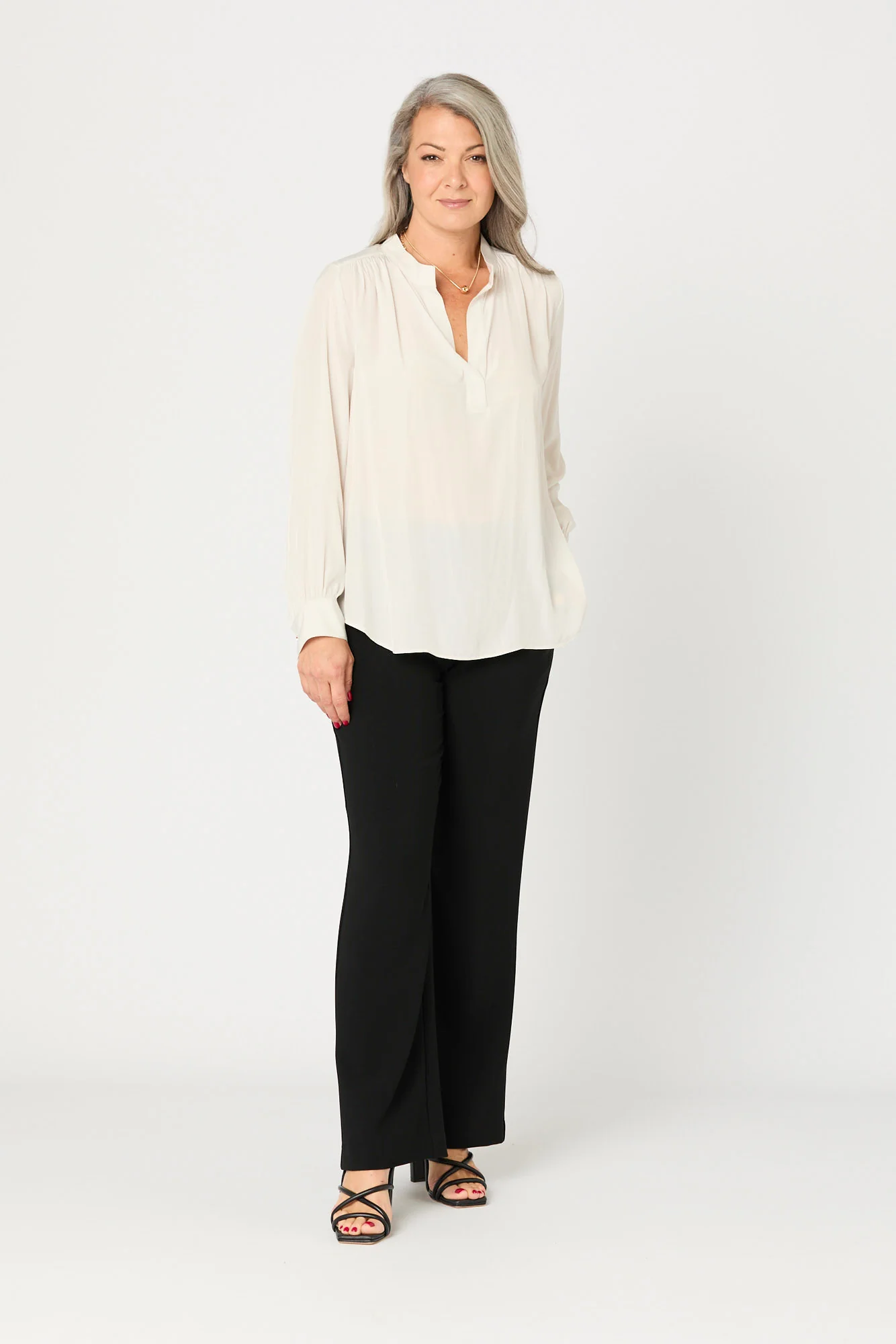Desire V Neck Popover Blouse - Image 3