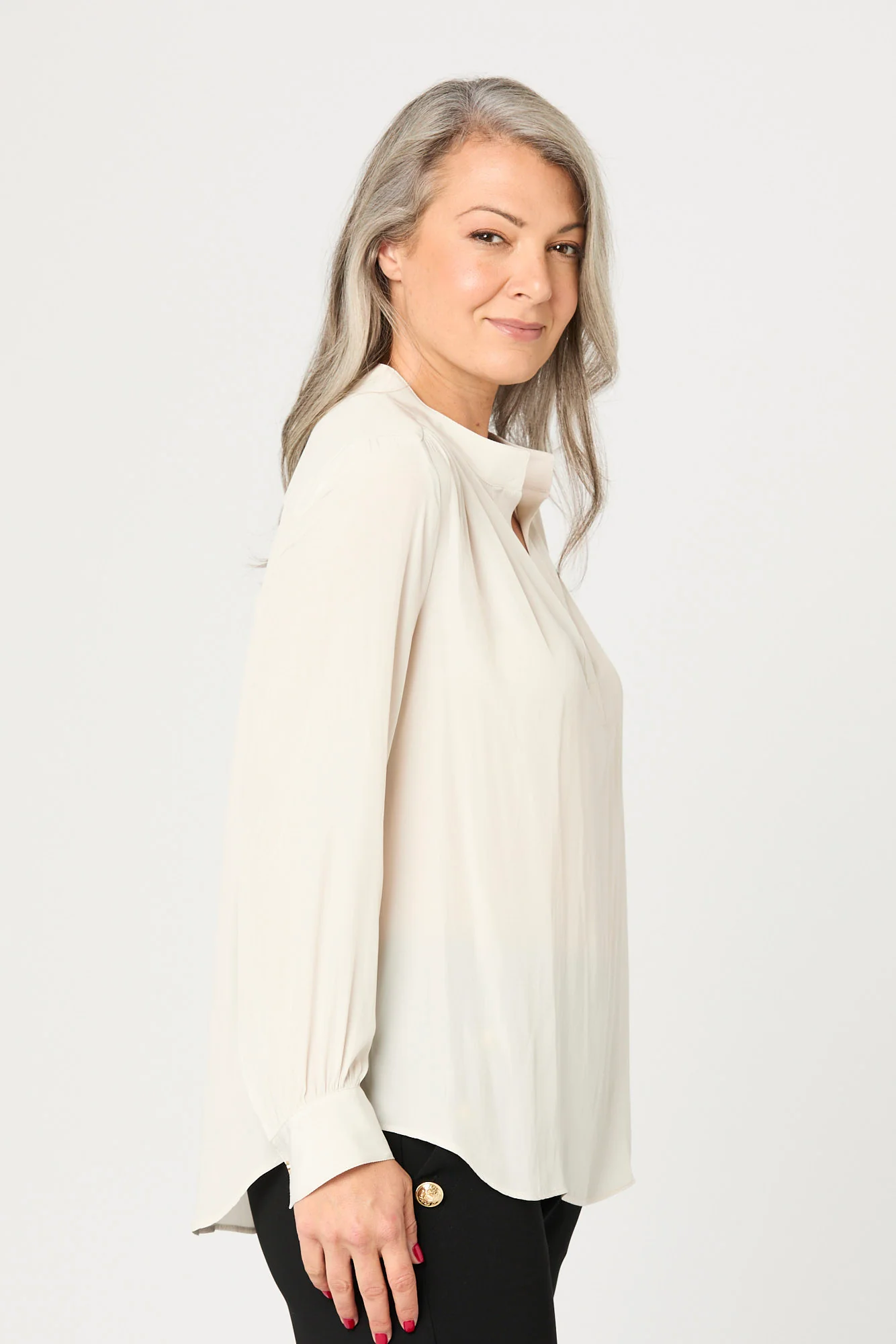 Desire V Neck Popover Blouse - Image 4
