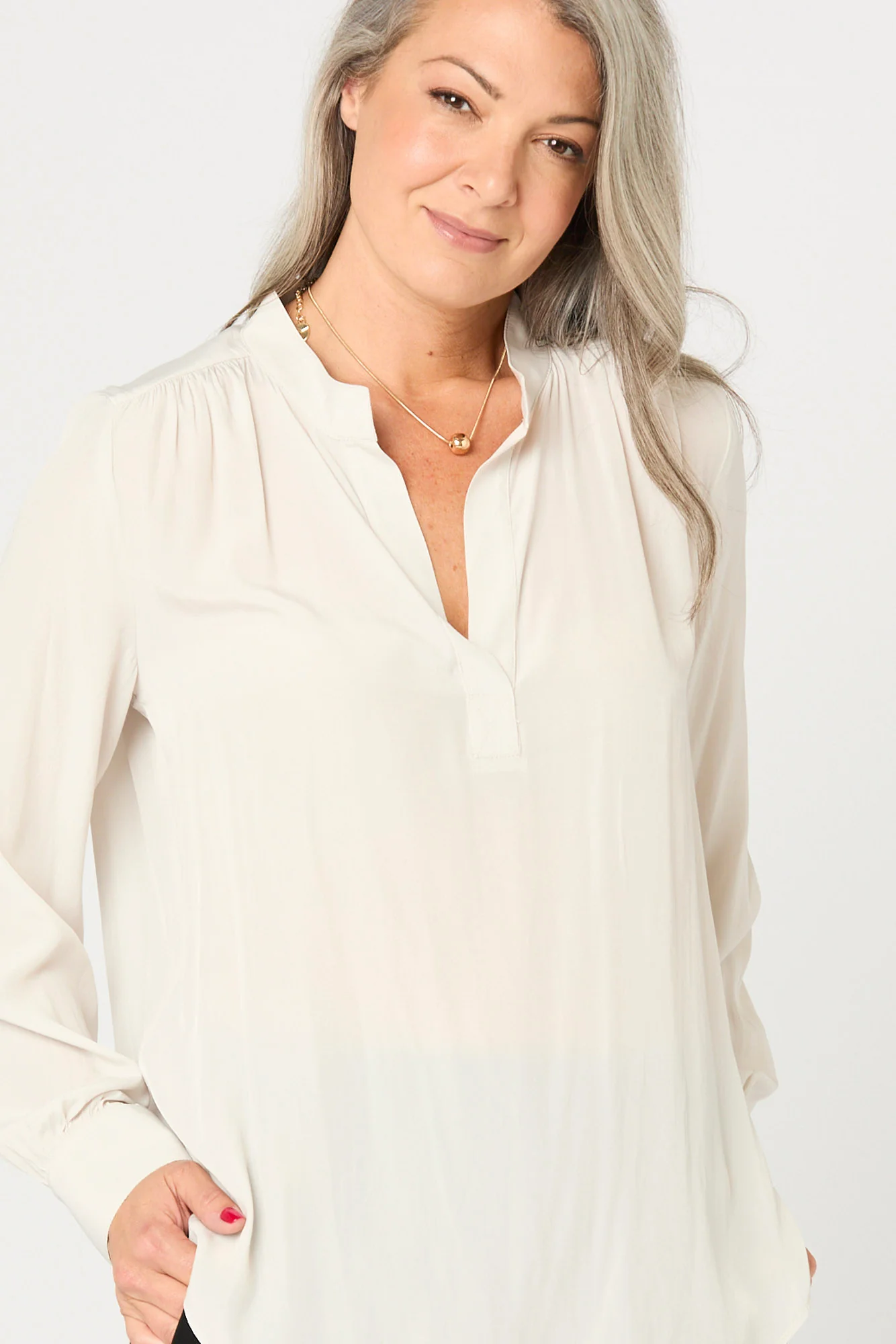 Desire V Neck Popover Blouse - Image 5