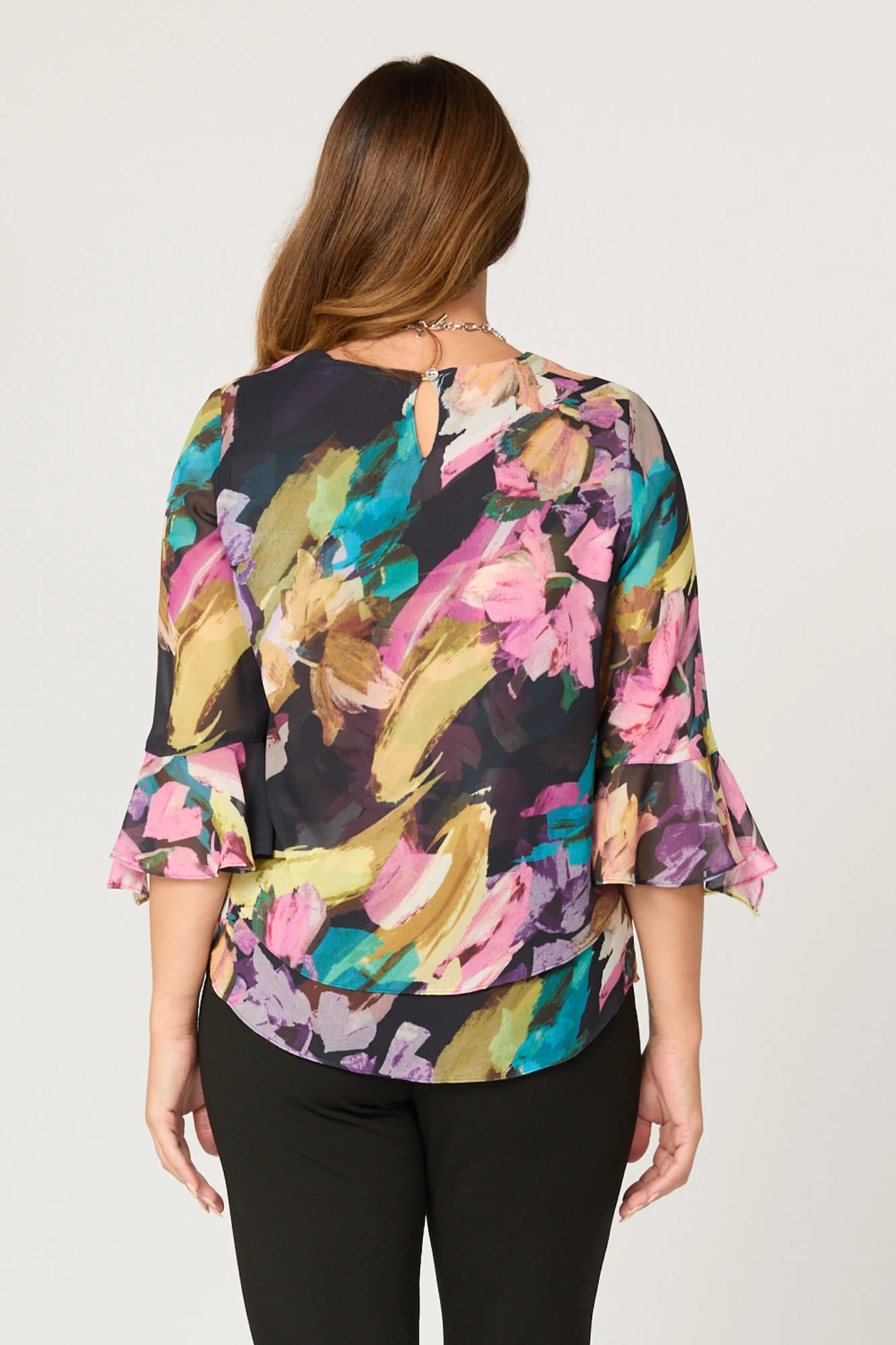 Dominique Flounce Layer 3/4 Sleeve Top - Image 6