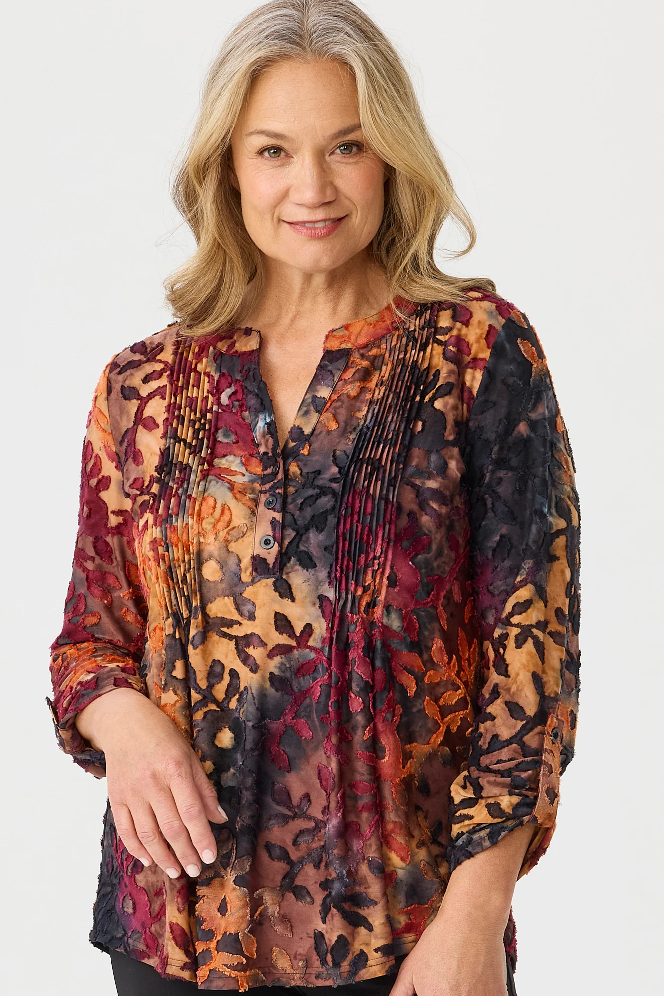 Elvira Burn Out Pleat Top - Image 3