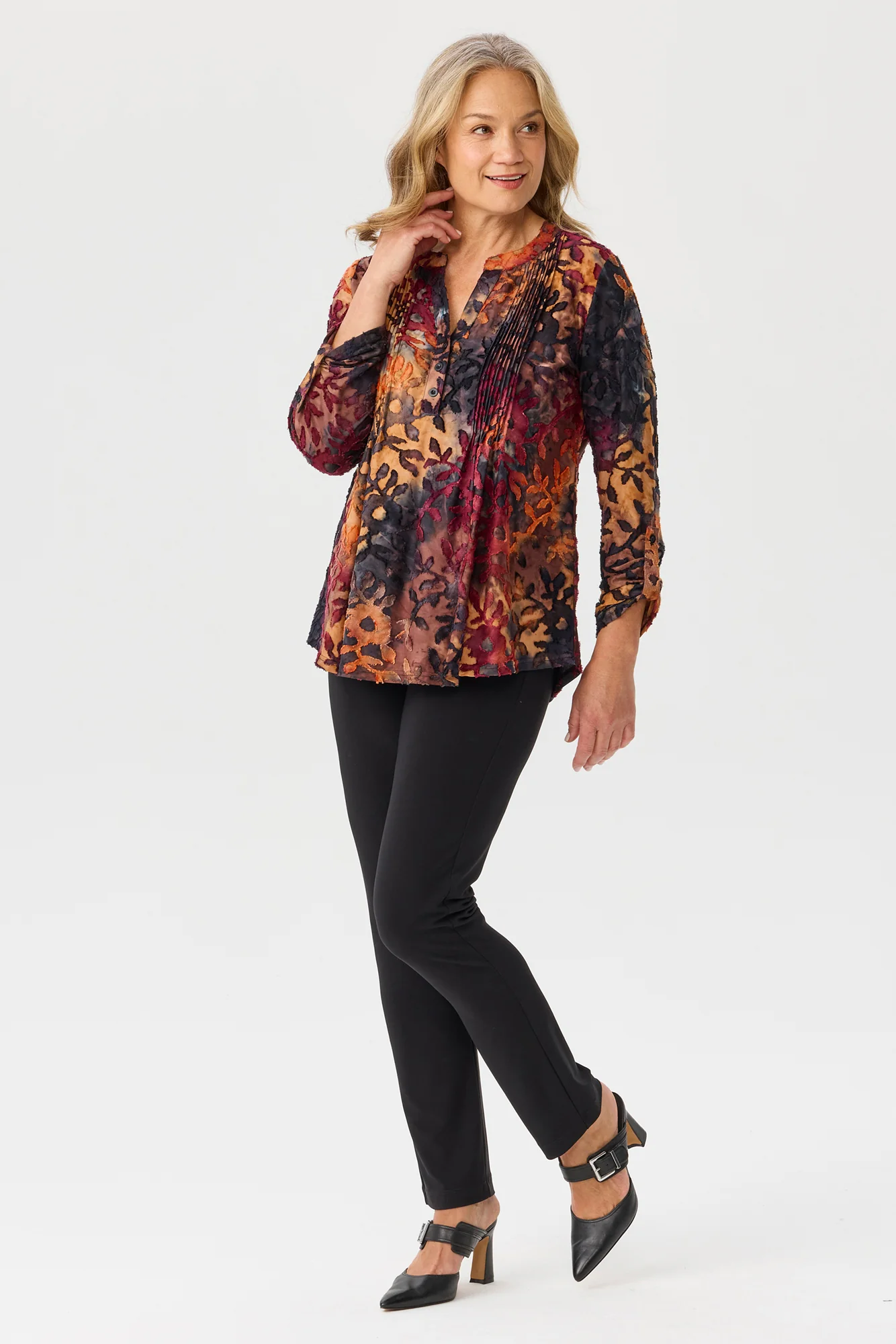 Elvira Burn Out Pleat Top - Image 6