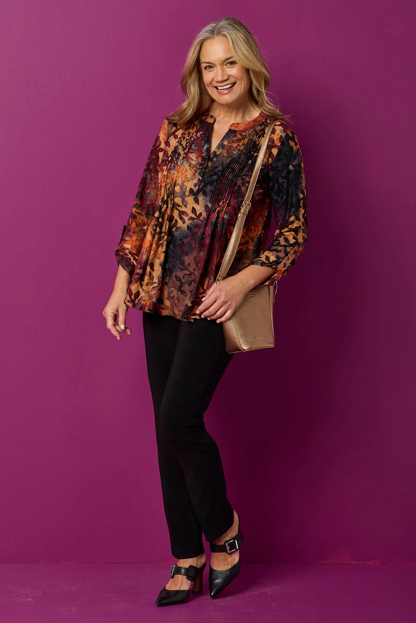Elvira Burn Out Pleat Top - Image 8