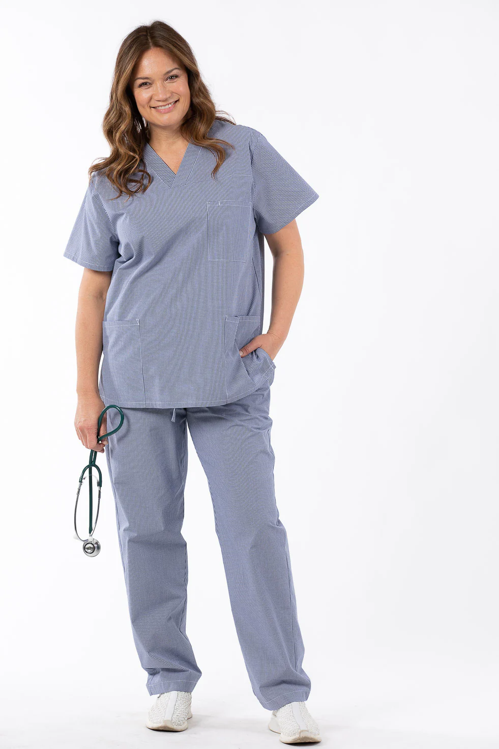 Energy Check V Neck Scrub Top - Image 3
