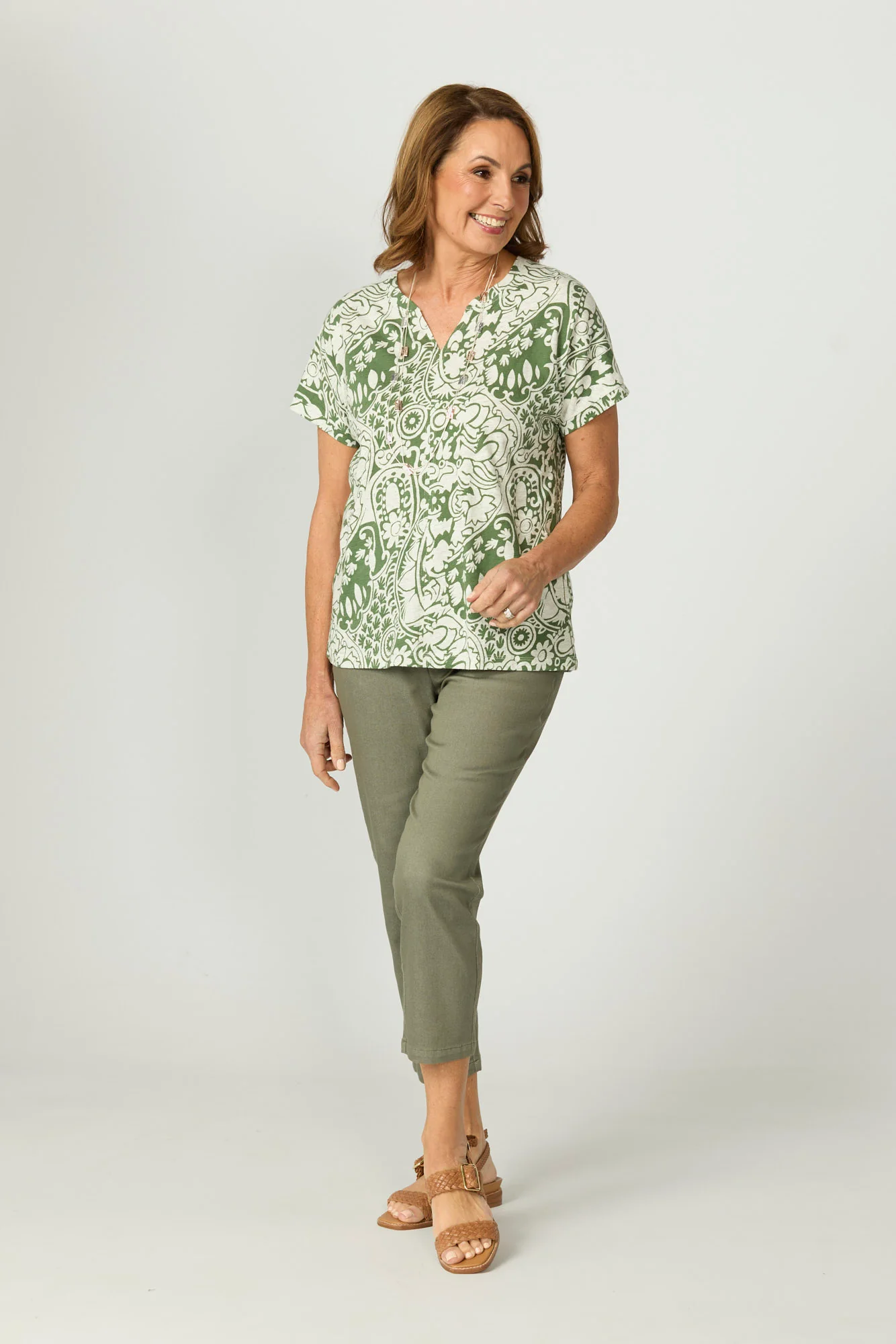 Folie Notch Neck Short Sleeve Tee - Image 2