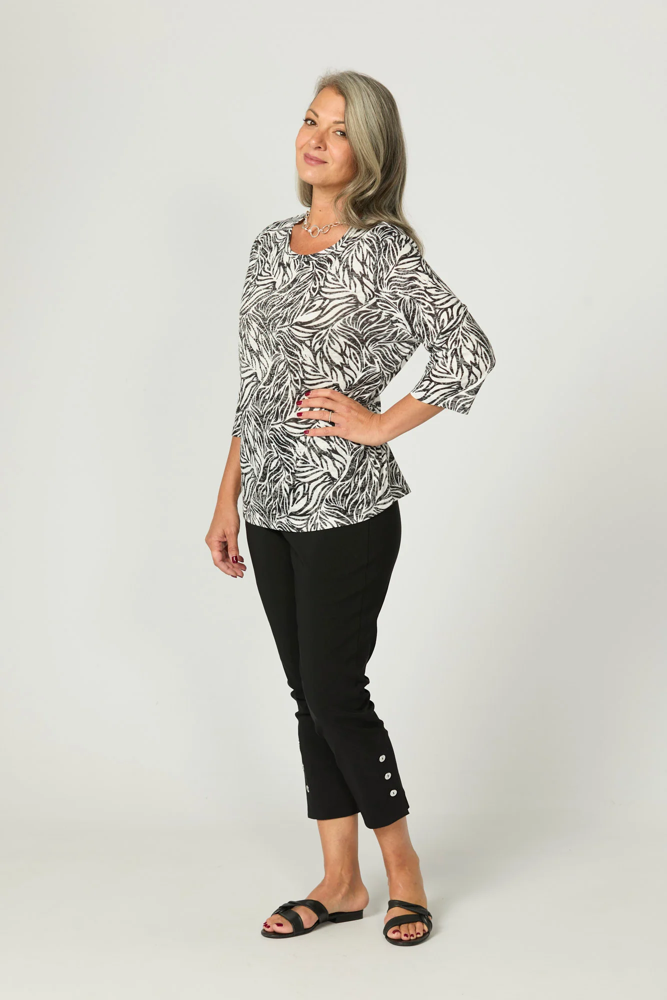 Gibson 3/4 Sleeve Diamante Tee - Image 2