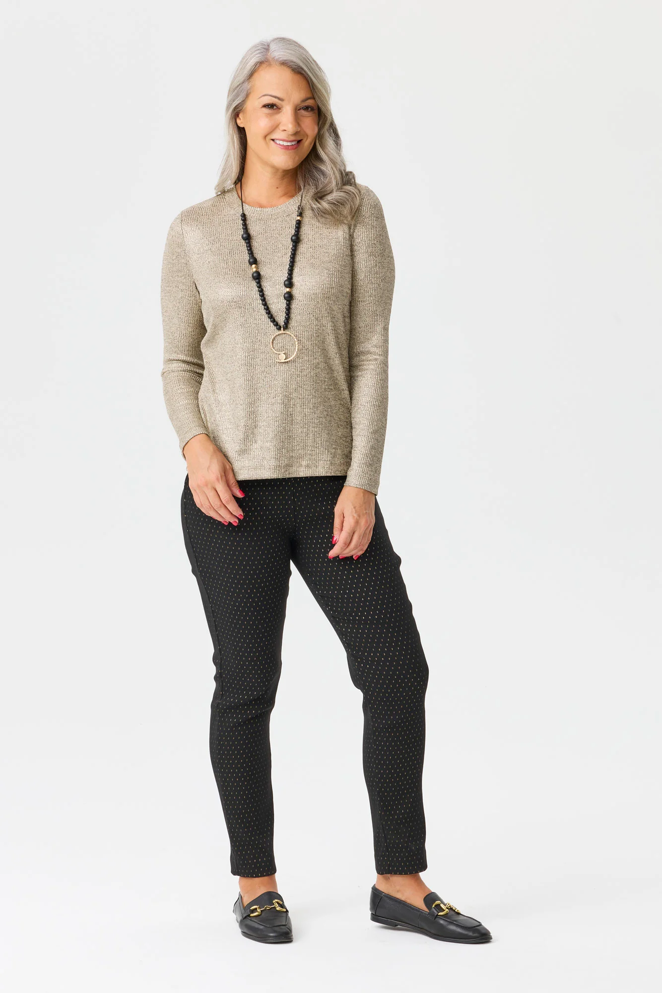 Grazia Rib Long Sleeve Top - Image 2