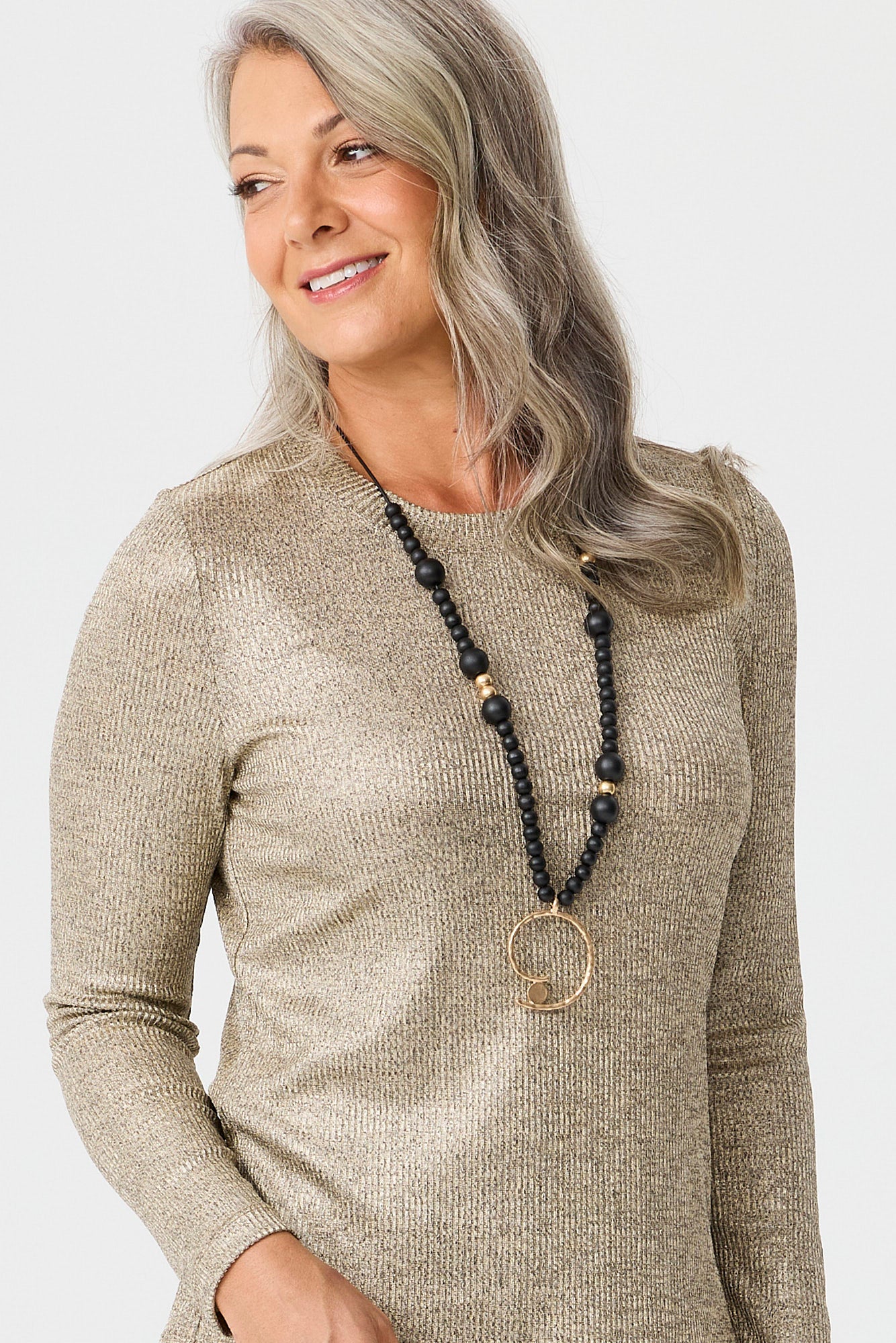 Grazia Rib Long Sleeve Top - Image 3