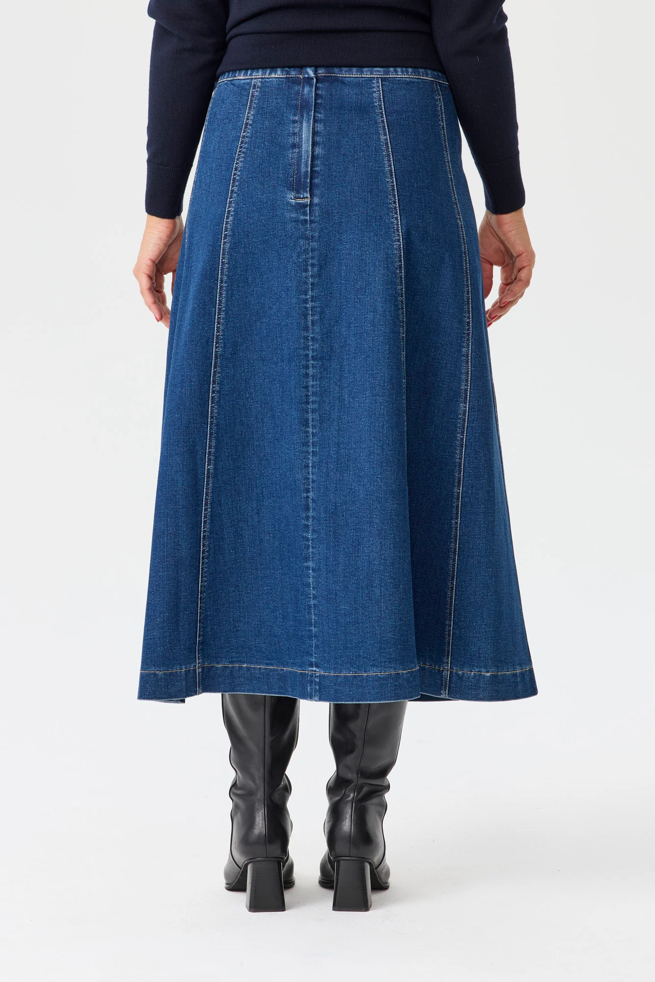 Harper Gored Denim Skirt - Image 5