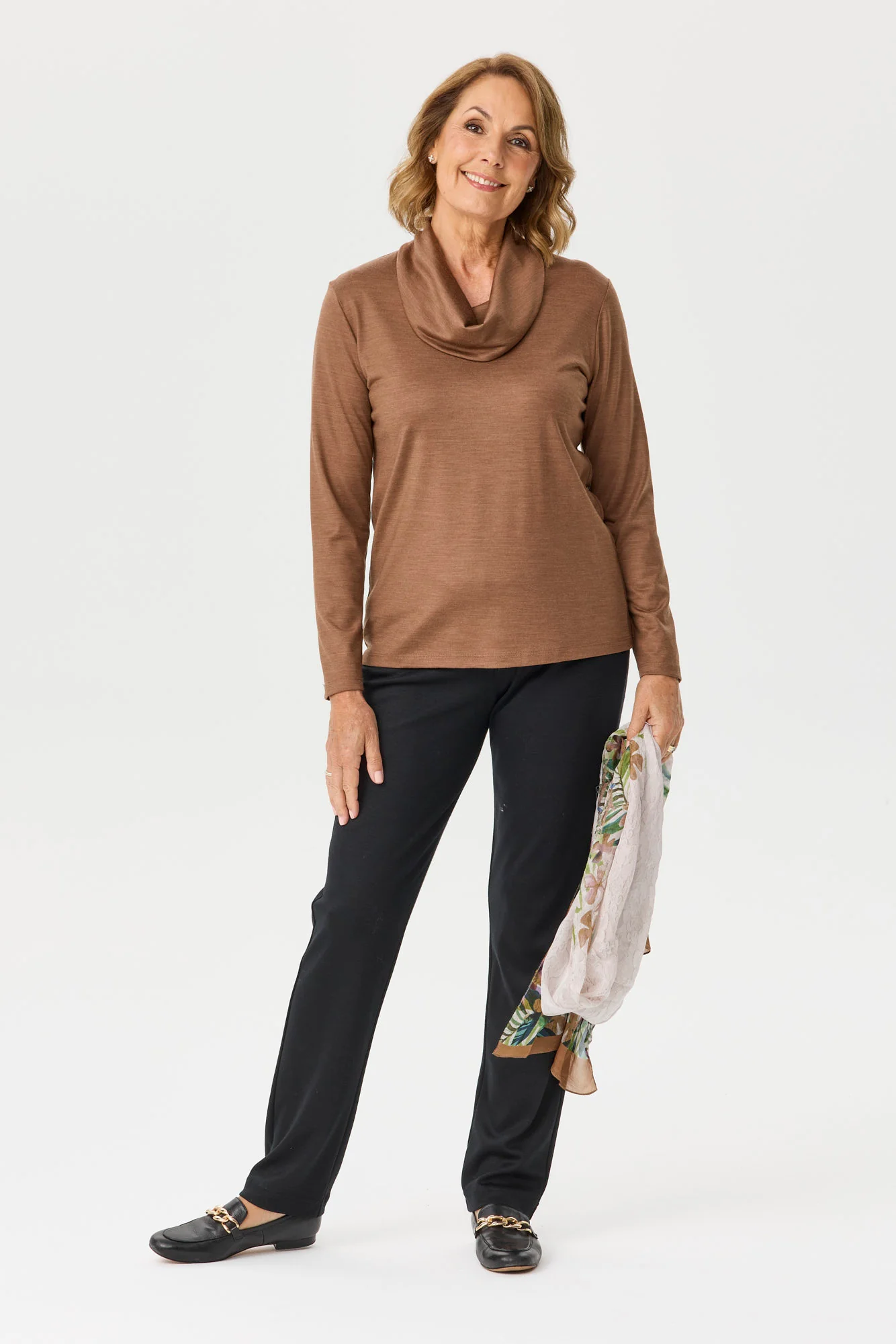 Hedrena Cowl Neck Long Sleeve Top - Image 2