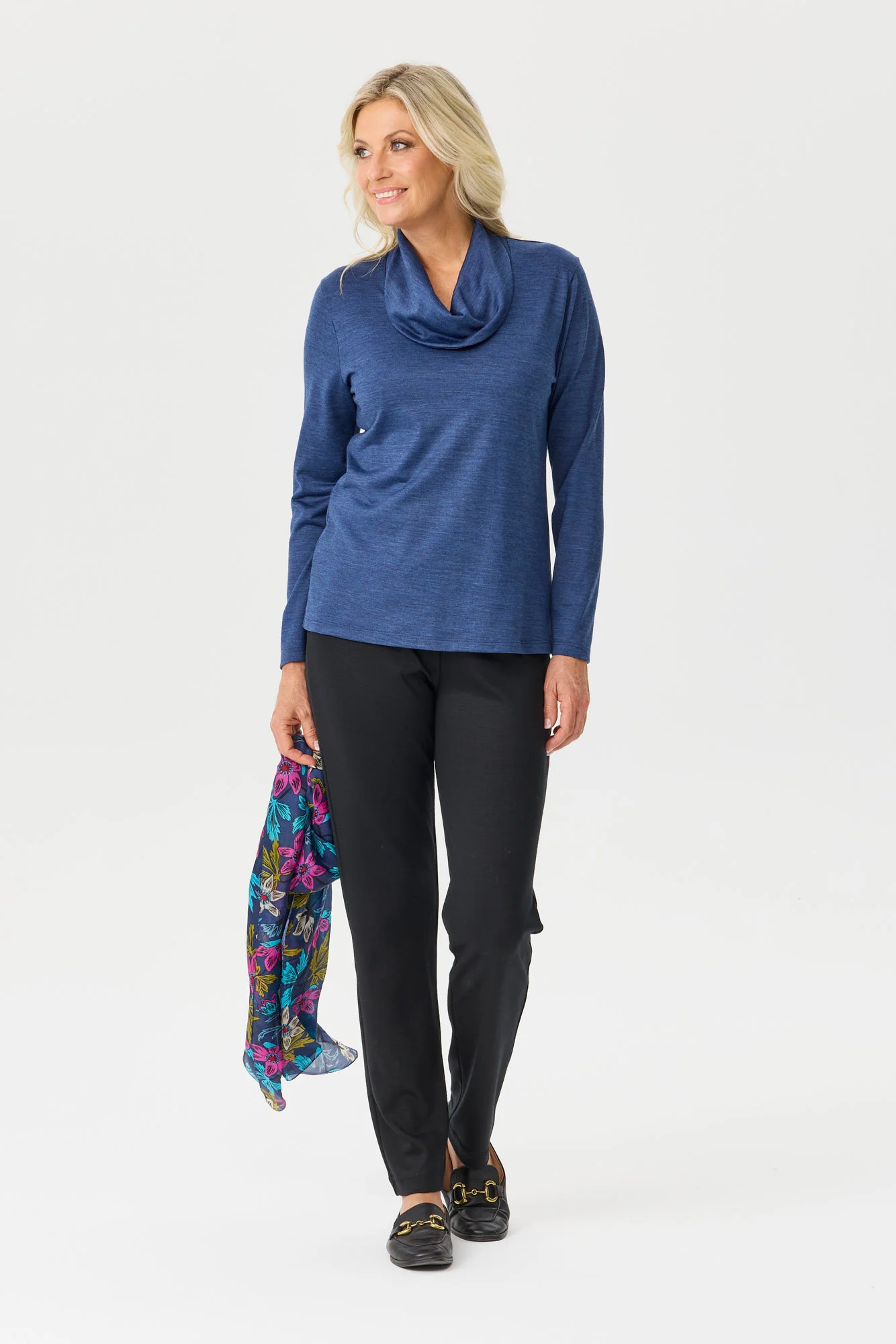 Hedrena Cowl Neck Long Sleeve Top - Image 2
