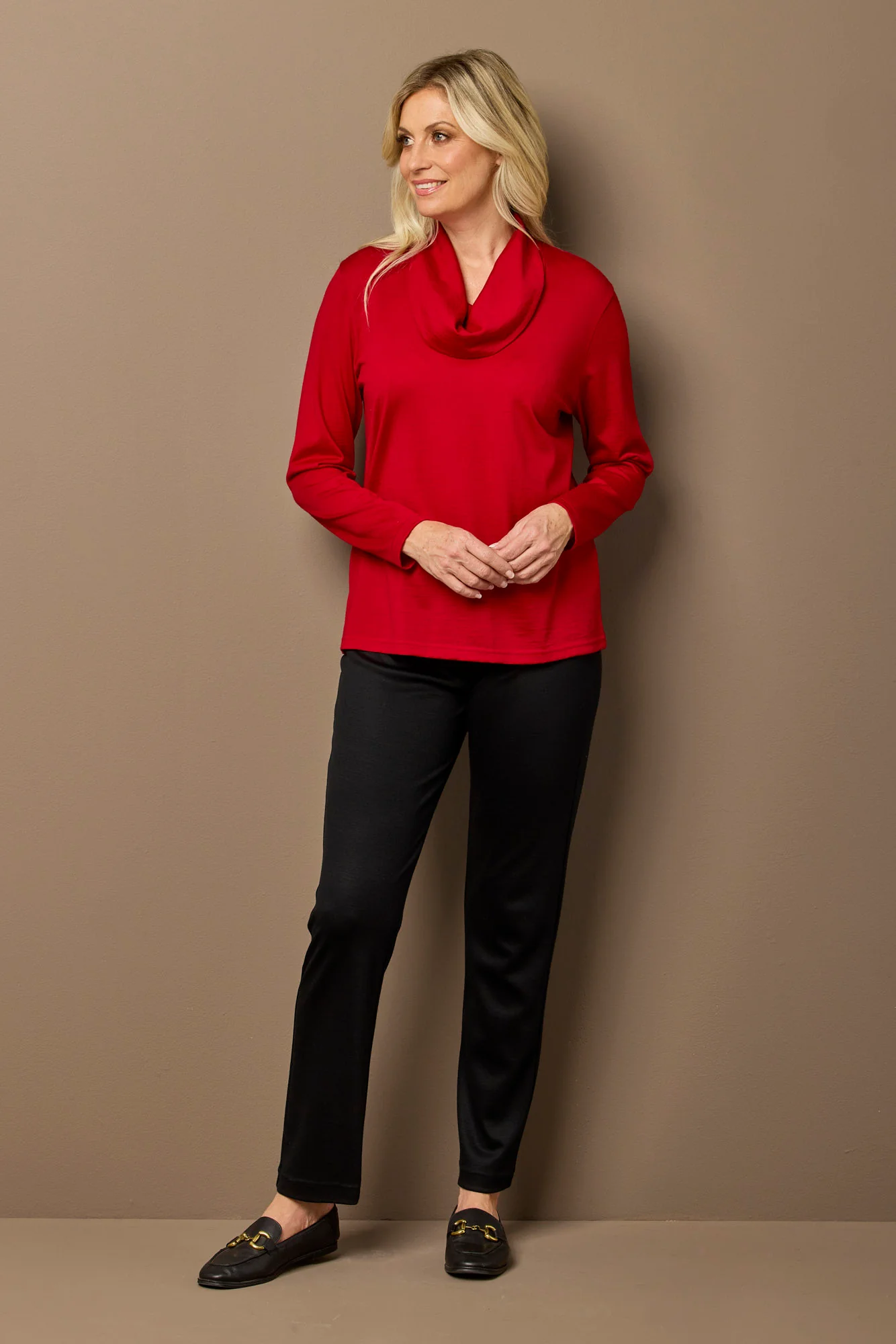 Hedrena Cowl Neck Long Sleeve Top - Image 2