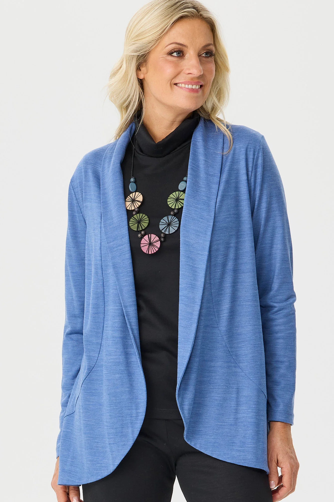 Hedrena Jersey Curved Hem Cardigan - Image 3