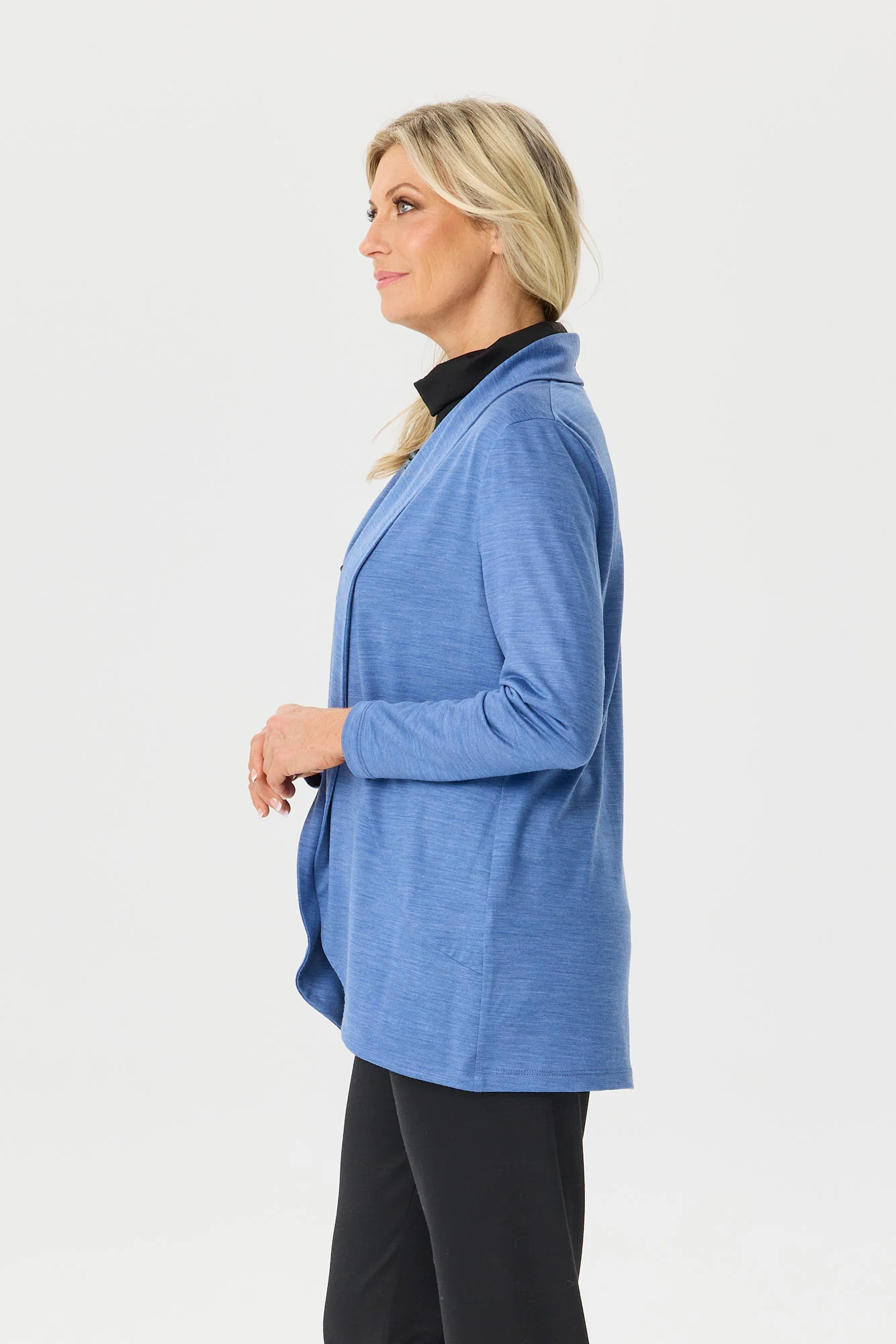 Hedrena Jersey Curved Hem Cardigan - Image 4