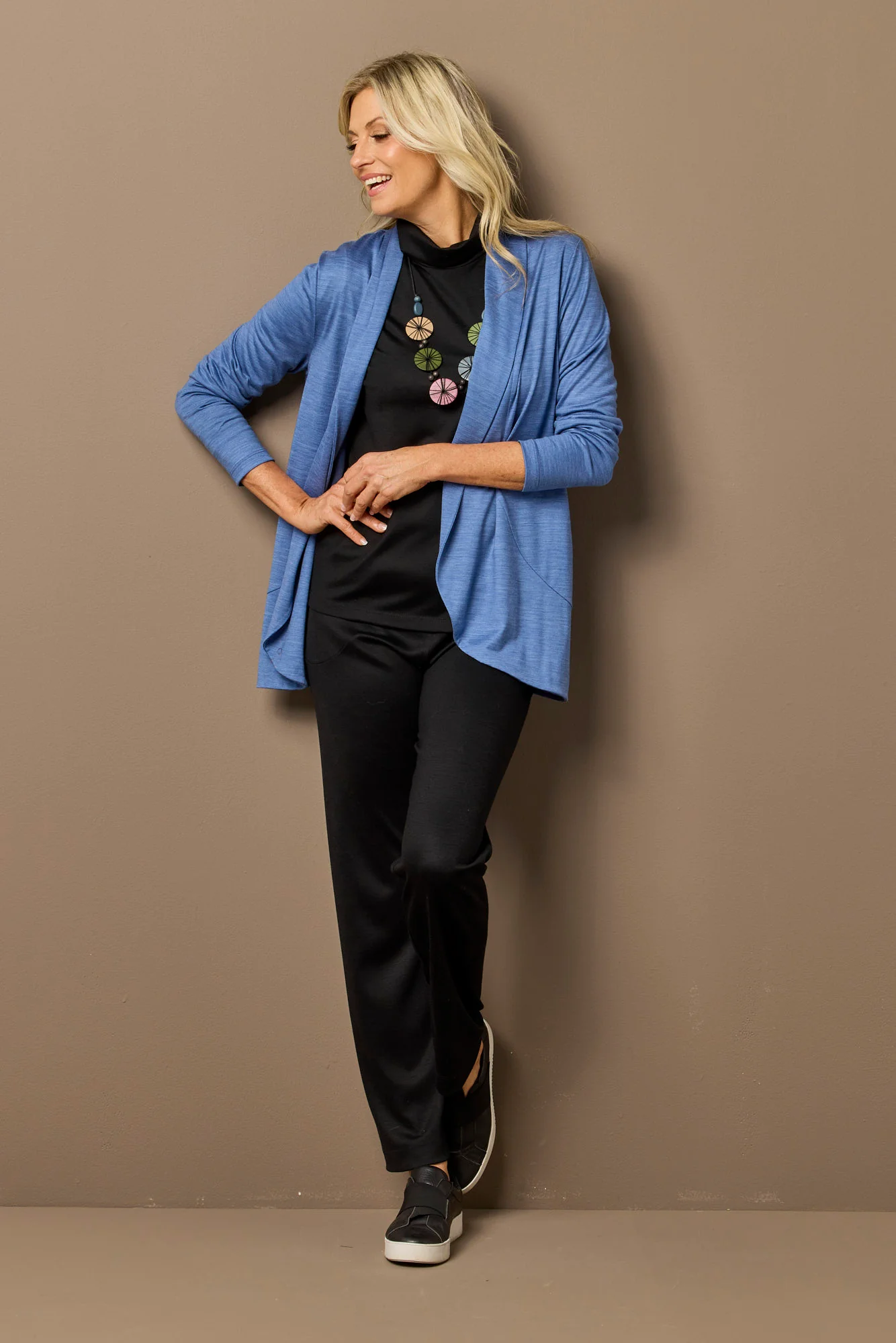 Hedrena Jersey Curved Hem Cardigan - Image 6