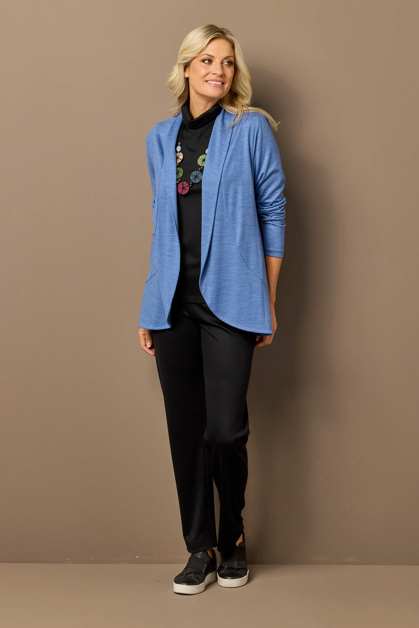 Hedrena Jersey Curved Hem Cardigan - Image 7