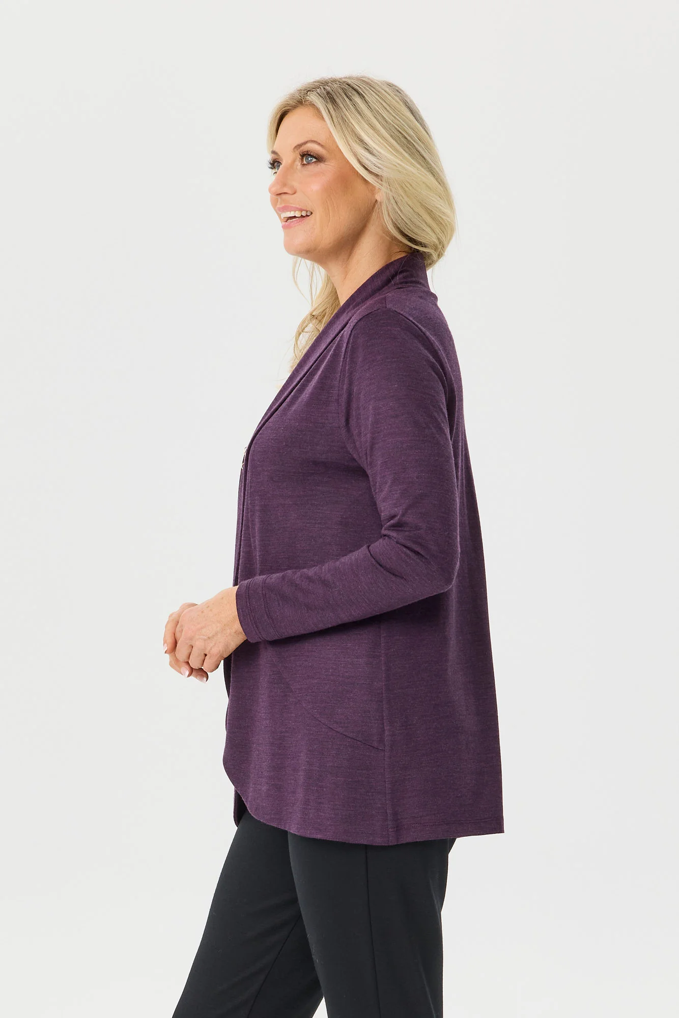 Hedrena Jersey Curved Hem Cardigan - Image 4