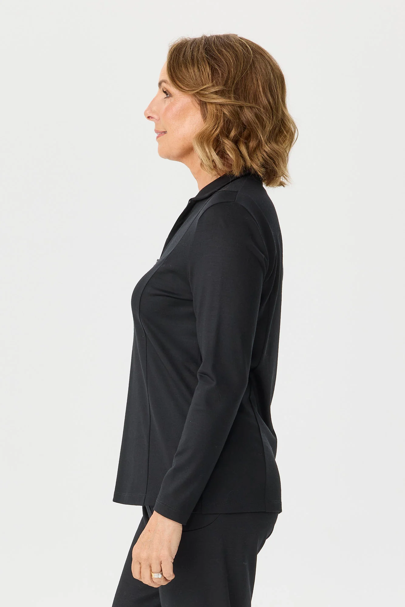 Hedrena Zip Polo Long Sleeve Top - Image 4