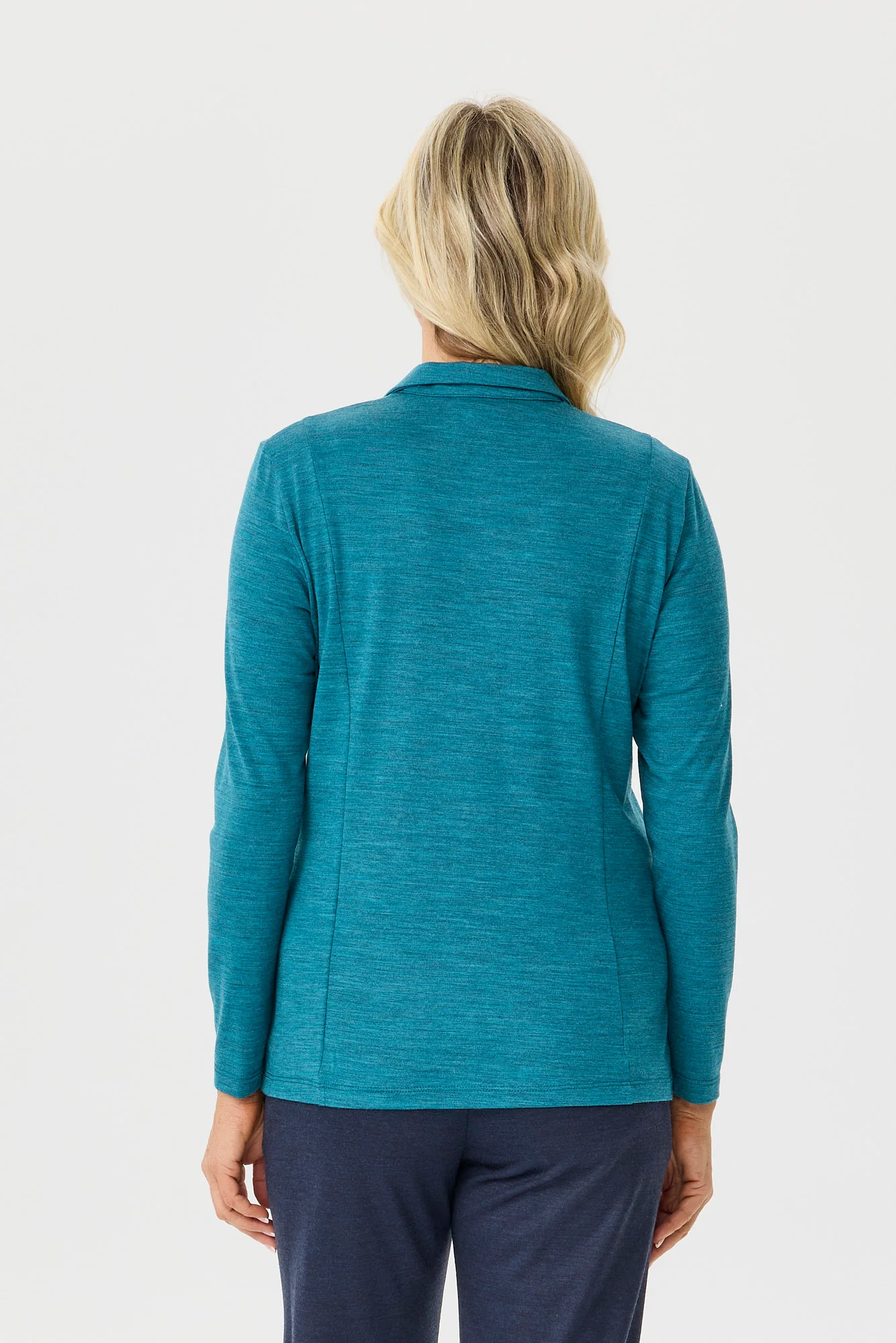 Hedrena Zip Polo Long Sleeve Top - Image 5
