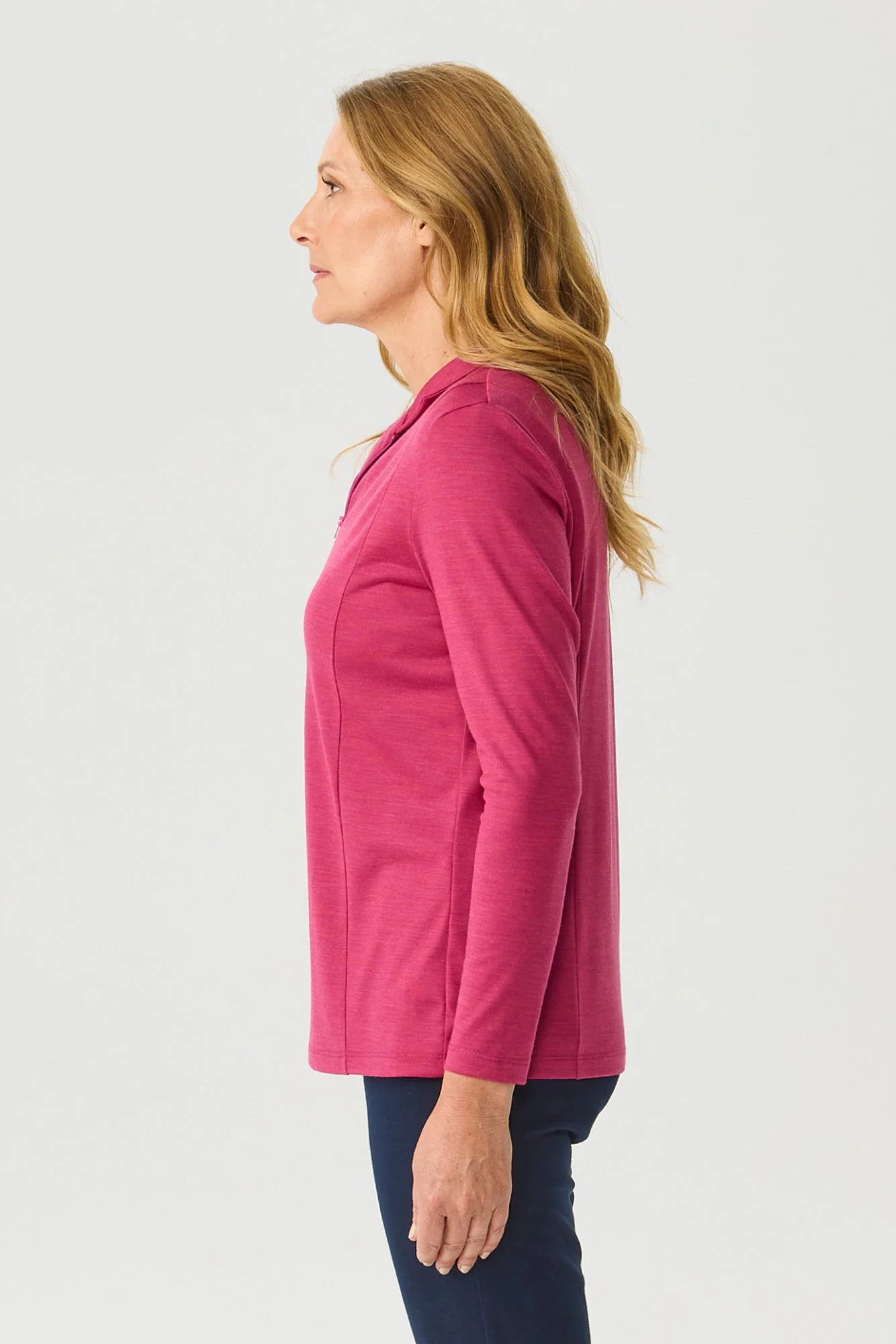 Hedrena Zip Polo Long Sleeve Top - Image 4