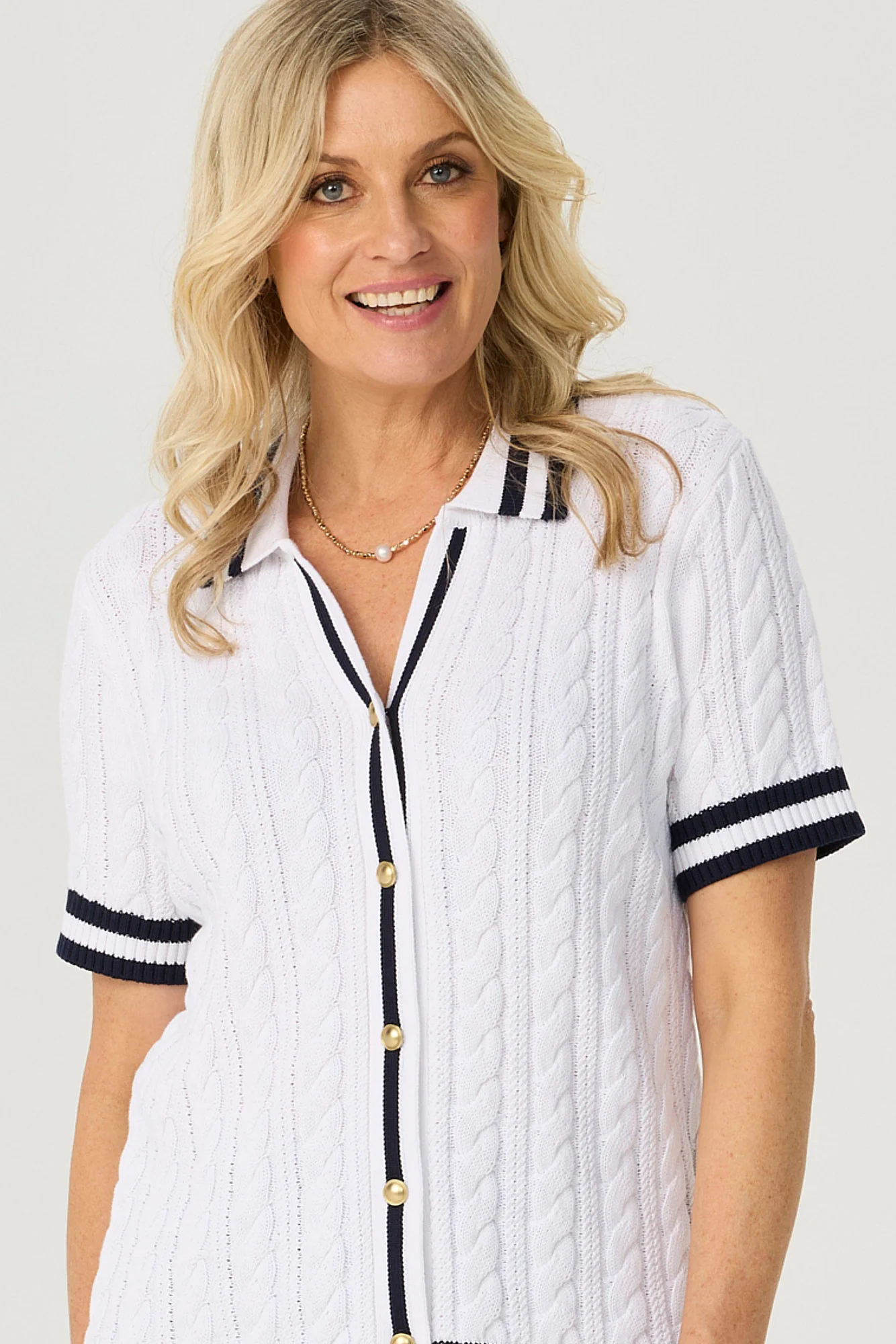 Jelena Short Sleeve Button Thru Polo - Image 3
