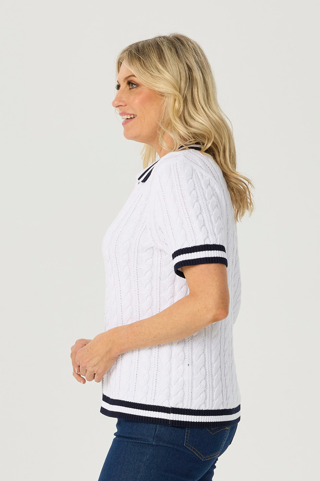 Jelena Short Sleeve Button Thru Polo - Image 4