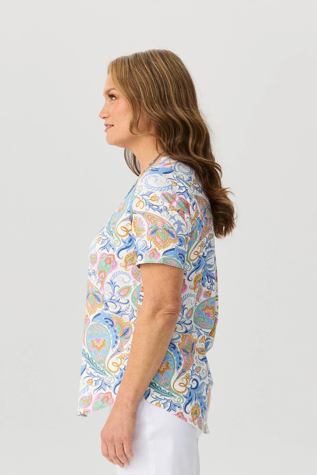 La Fiesta Short Sleeve Pleat Back Tee - Image 4
