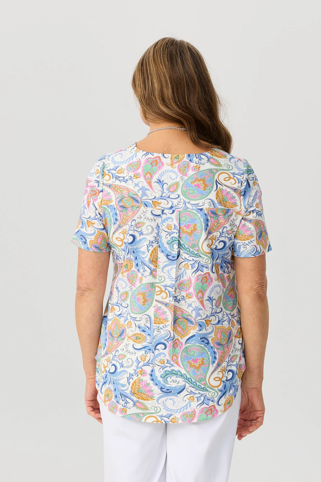 La Fiesta Short Sleeve Pleat Back Tee - Image 5