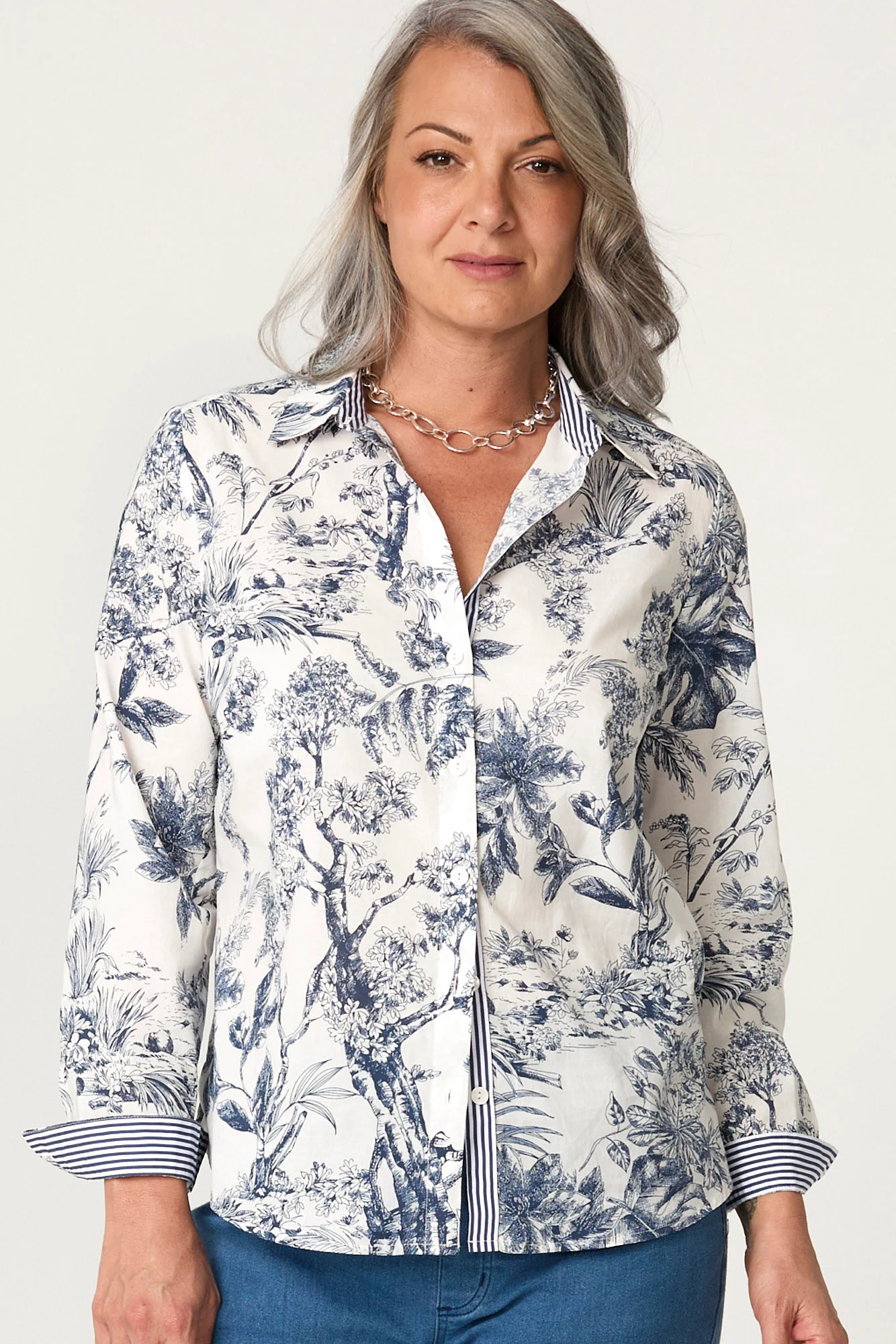 Landscape Long Sleeve Ribbon Trim Shirt - Image 3