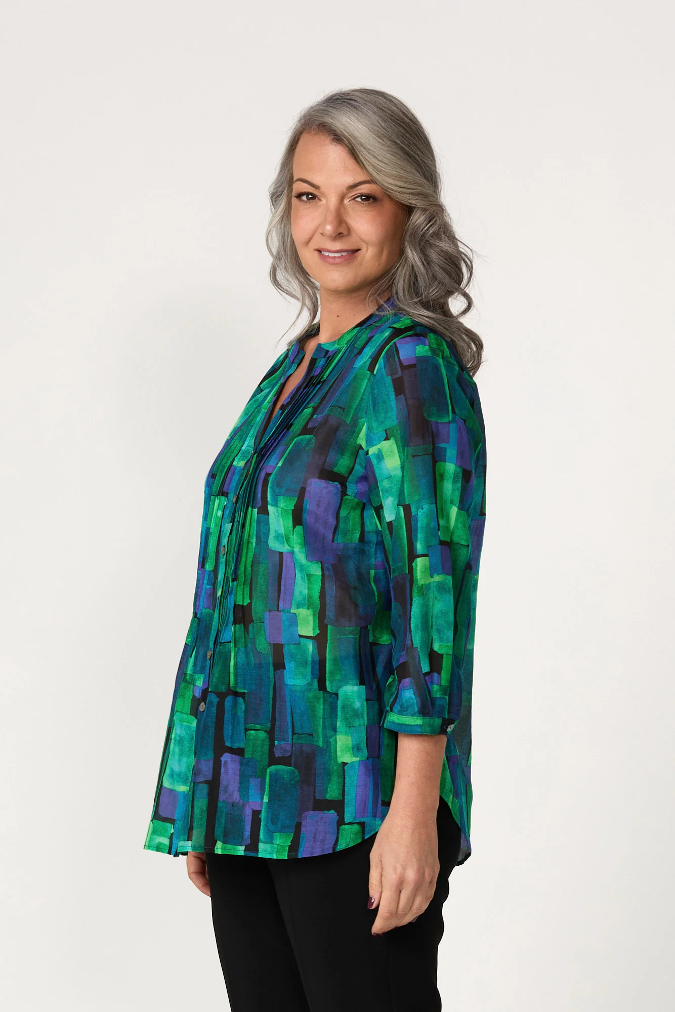Lark Pintuck Front 3/4 Sv Shirt - Image 4