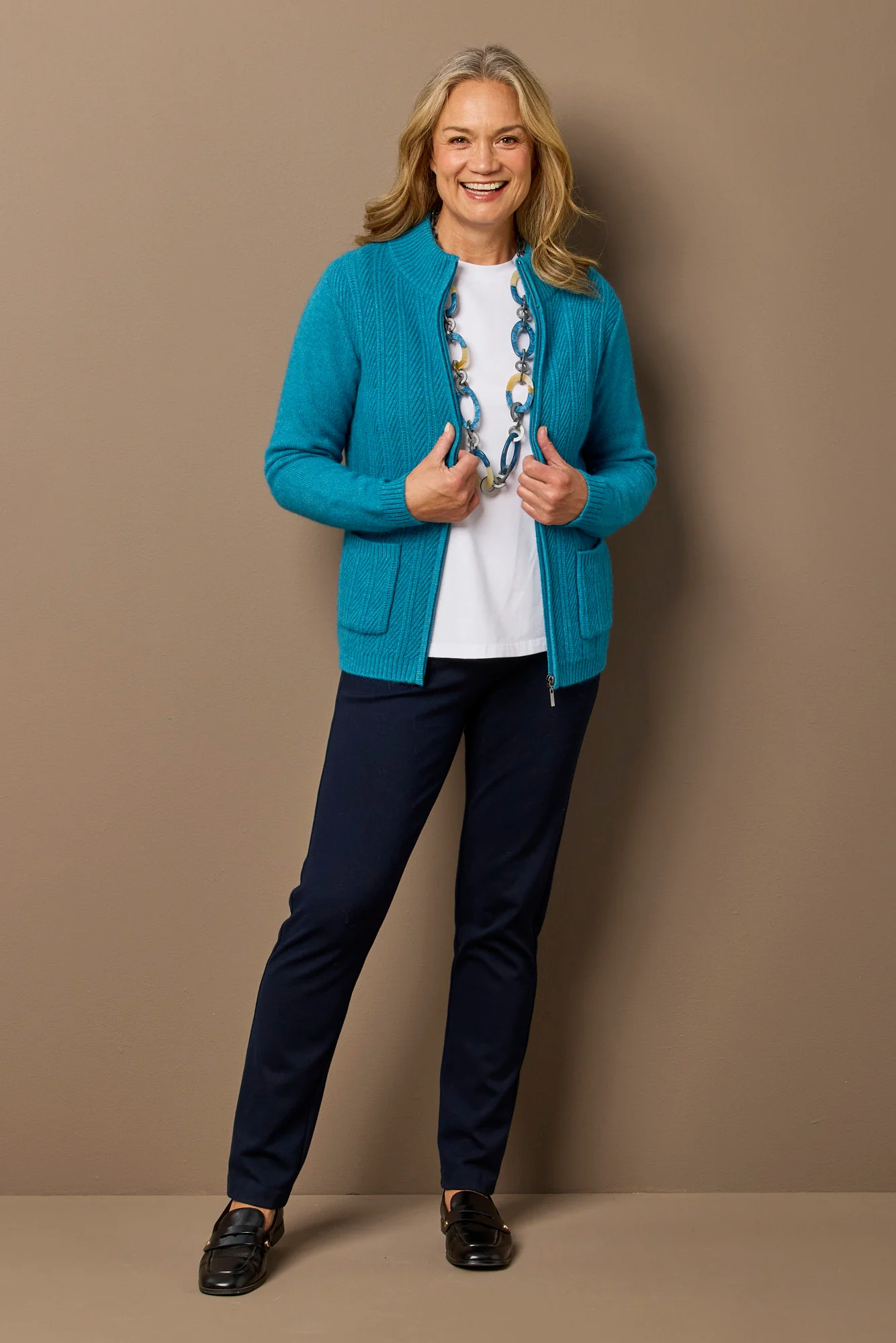 Louis Zip Up Cardigan - Image 2