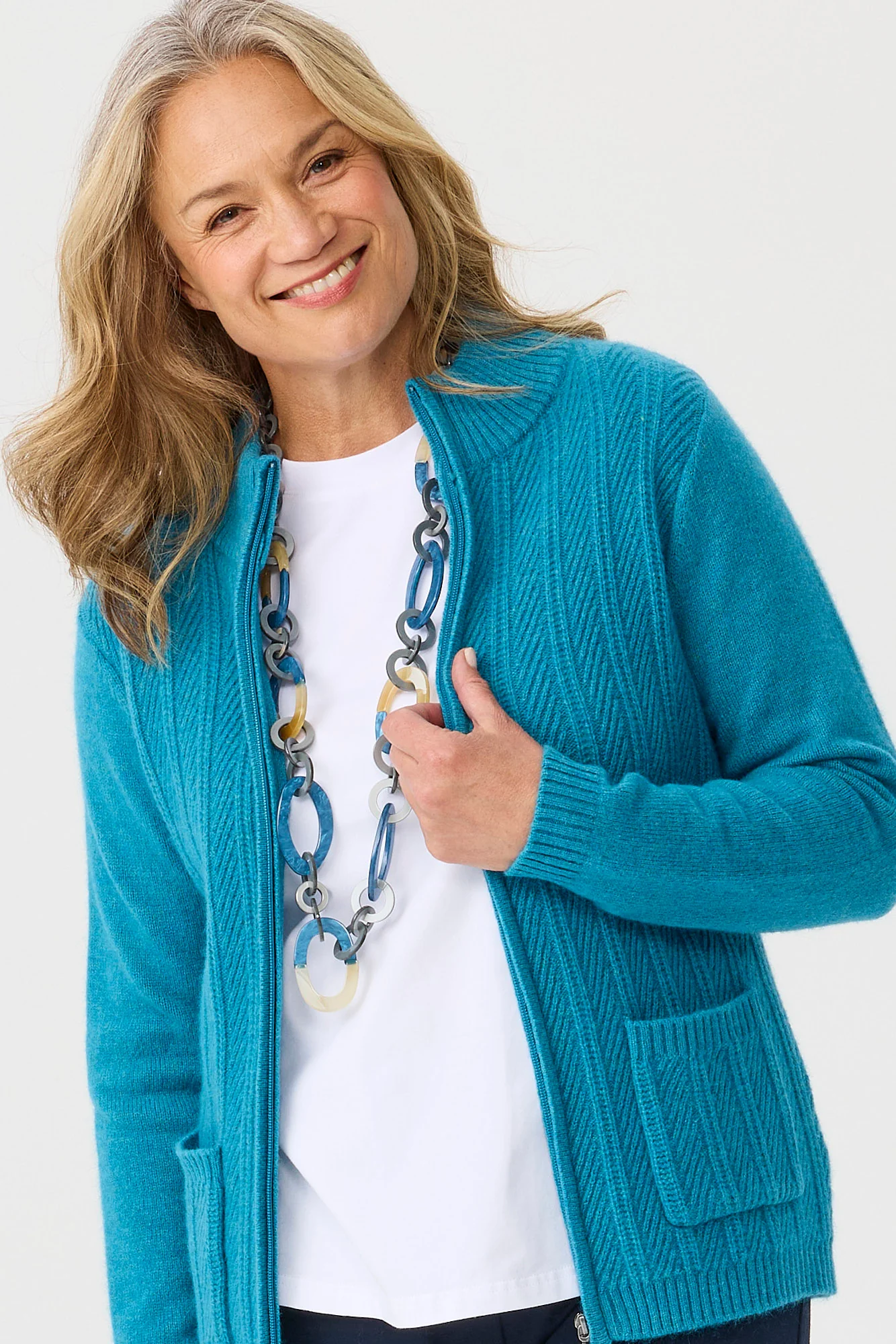 Louis Zip Up Cardigan - Image 3