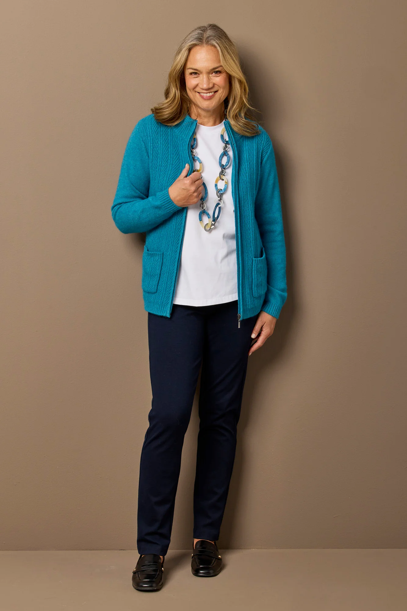 Louis Zip Up Cardigan - Image 6