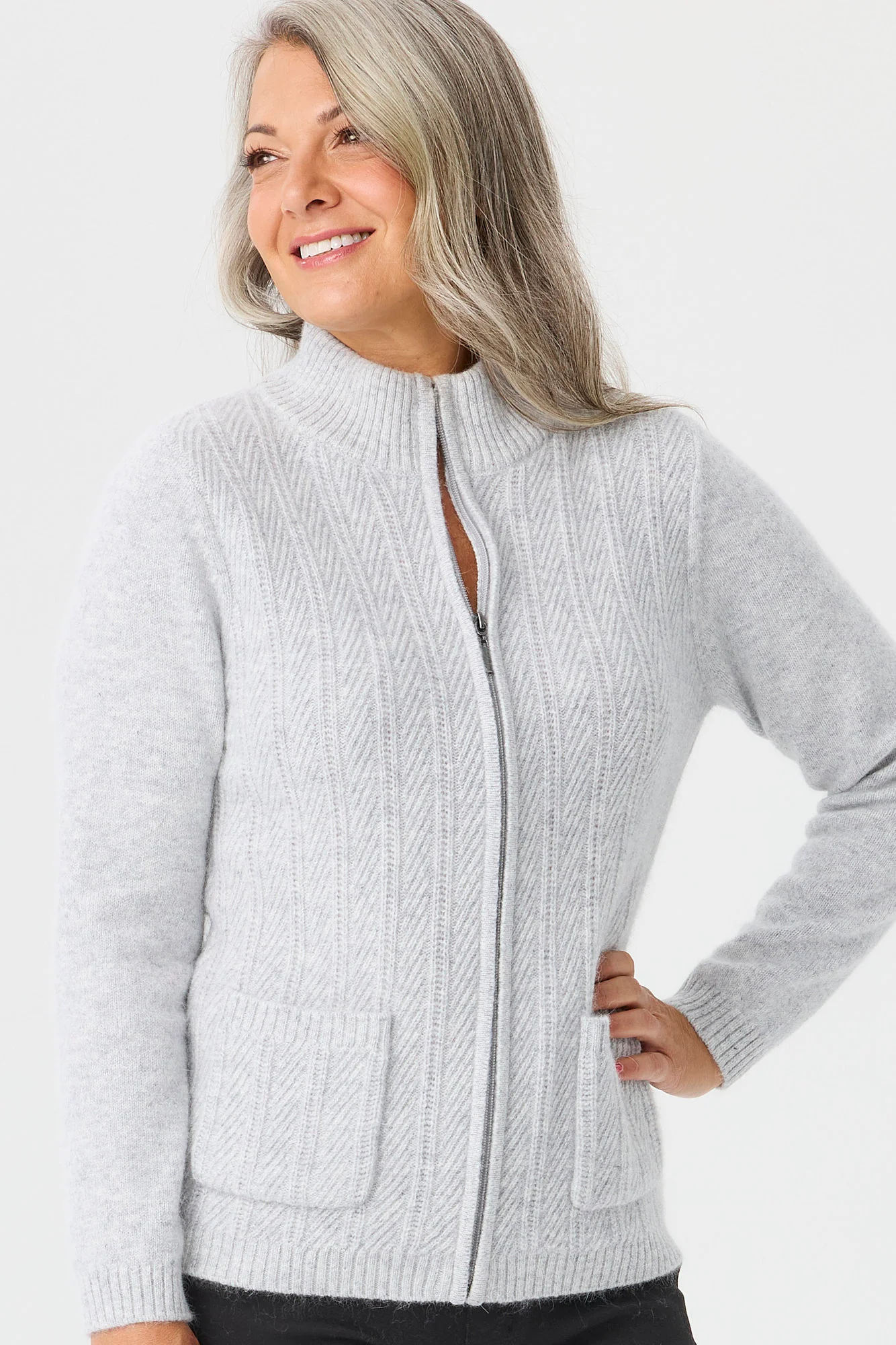 Louis Zip Up Cardigan - Image 3