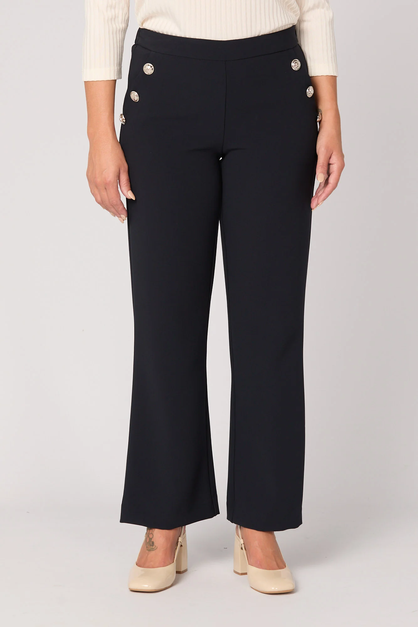 Mara Button Wide Leg Long Pant - Image 5