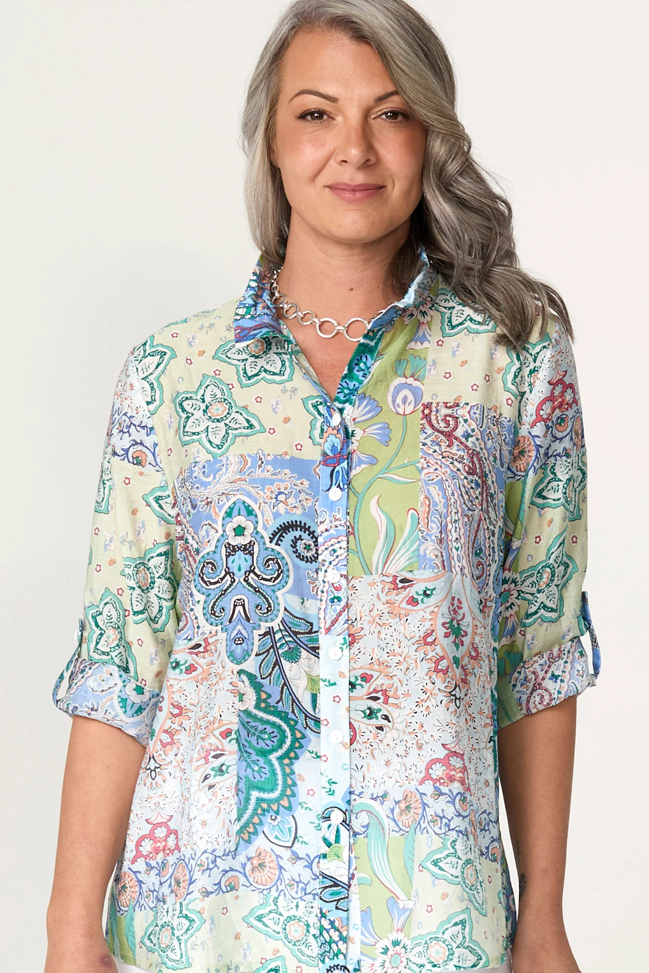 Nicola 3/4 Sleeve Wire Collar Shirt - Image 3